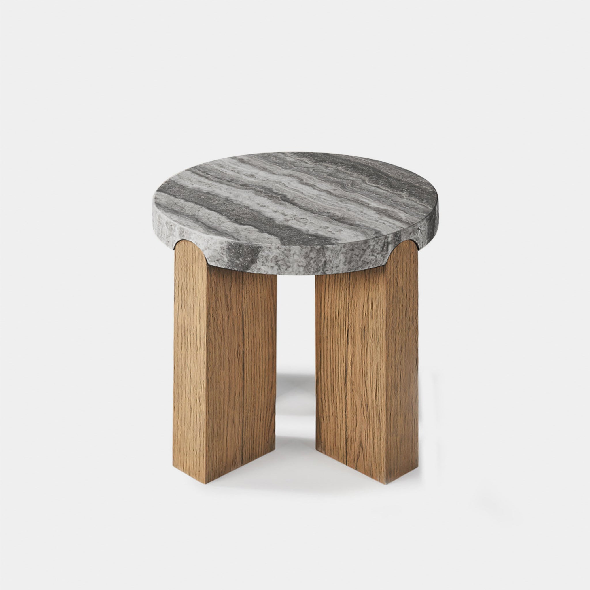 Harbour Marcello Round Side Table - Oak Honey Gray