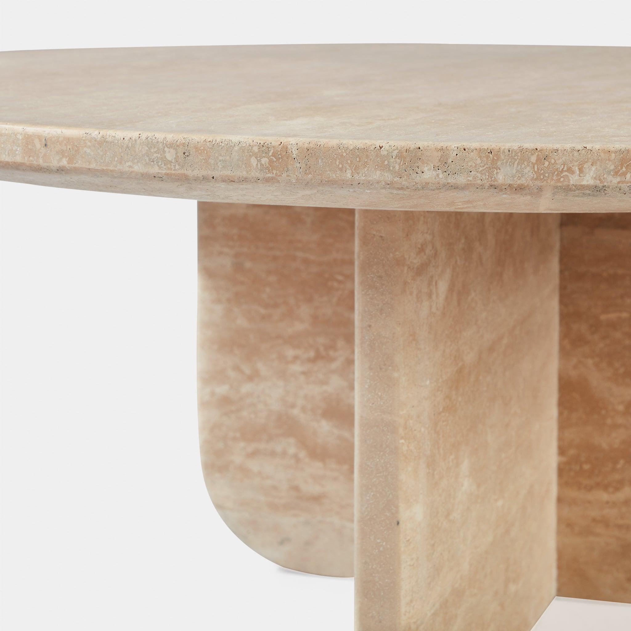 Harbour Maui Round Coffee Table - Travertine Natural