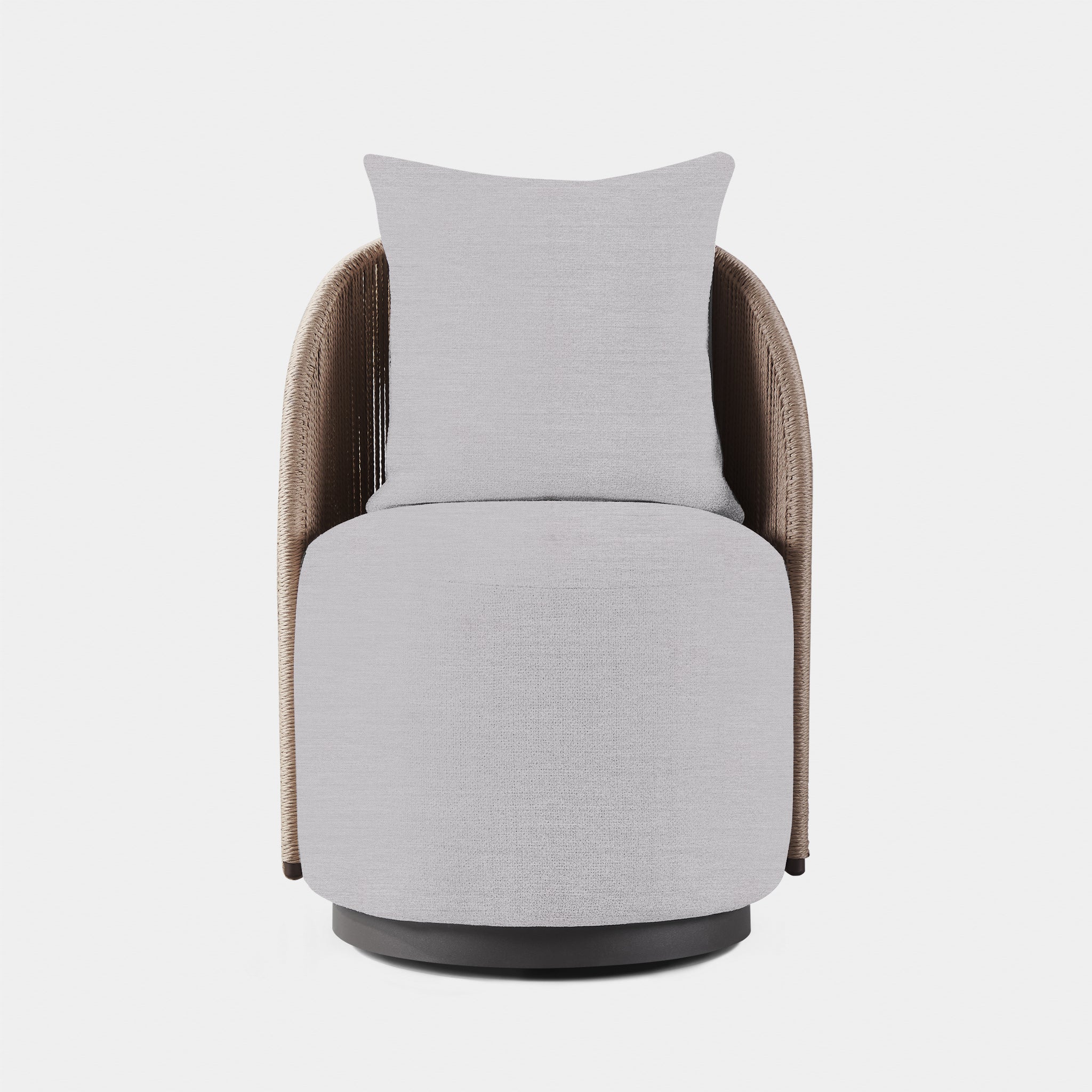 Harbour Milan Swivel Dining Chair - Aluminum Bronze, Copacabana Sand, Twisted Rope Dune