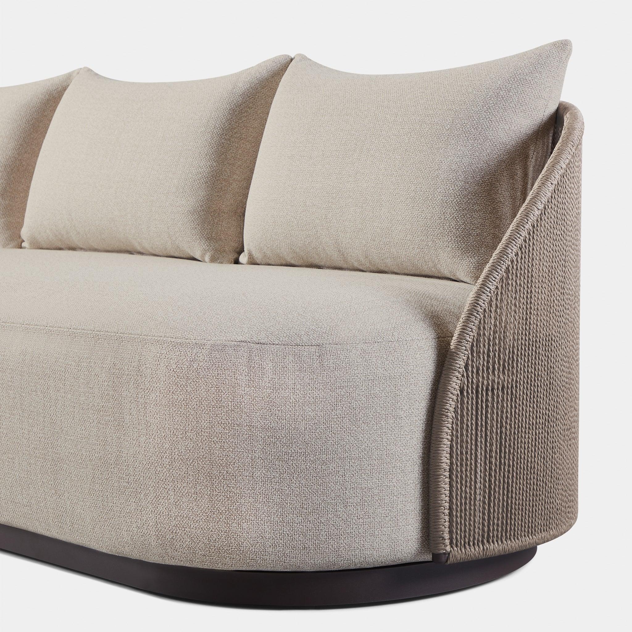 Harbour Milan 3 Seat Sofa - Aluminum Bronze, Lisos Grafito, Twisted Rope Dune