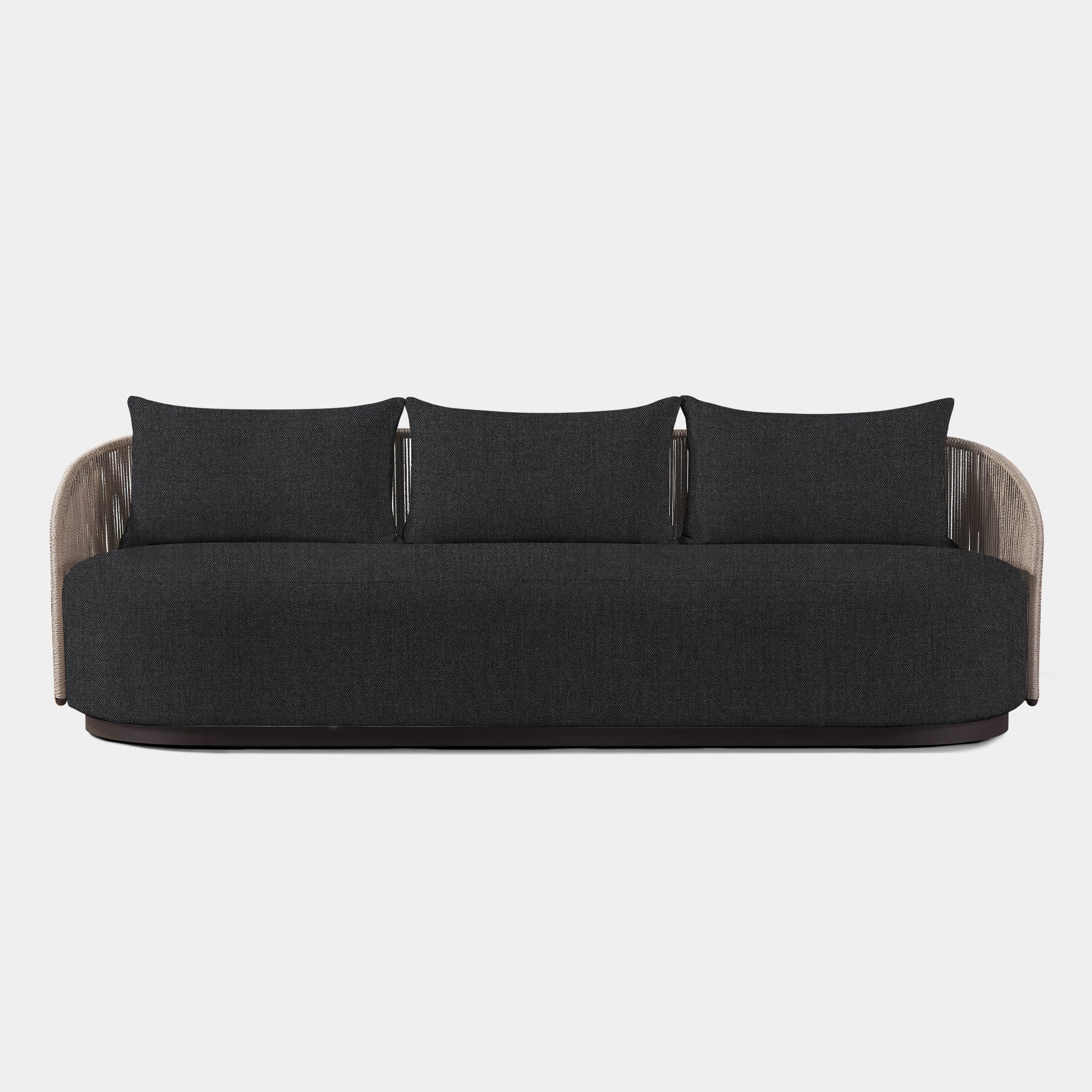 Harbour Milan 3 Seat Sofa - Aluminum Bronze, Lisos Grafito, Twisted Rope Dune