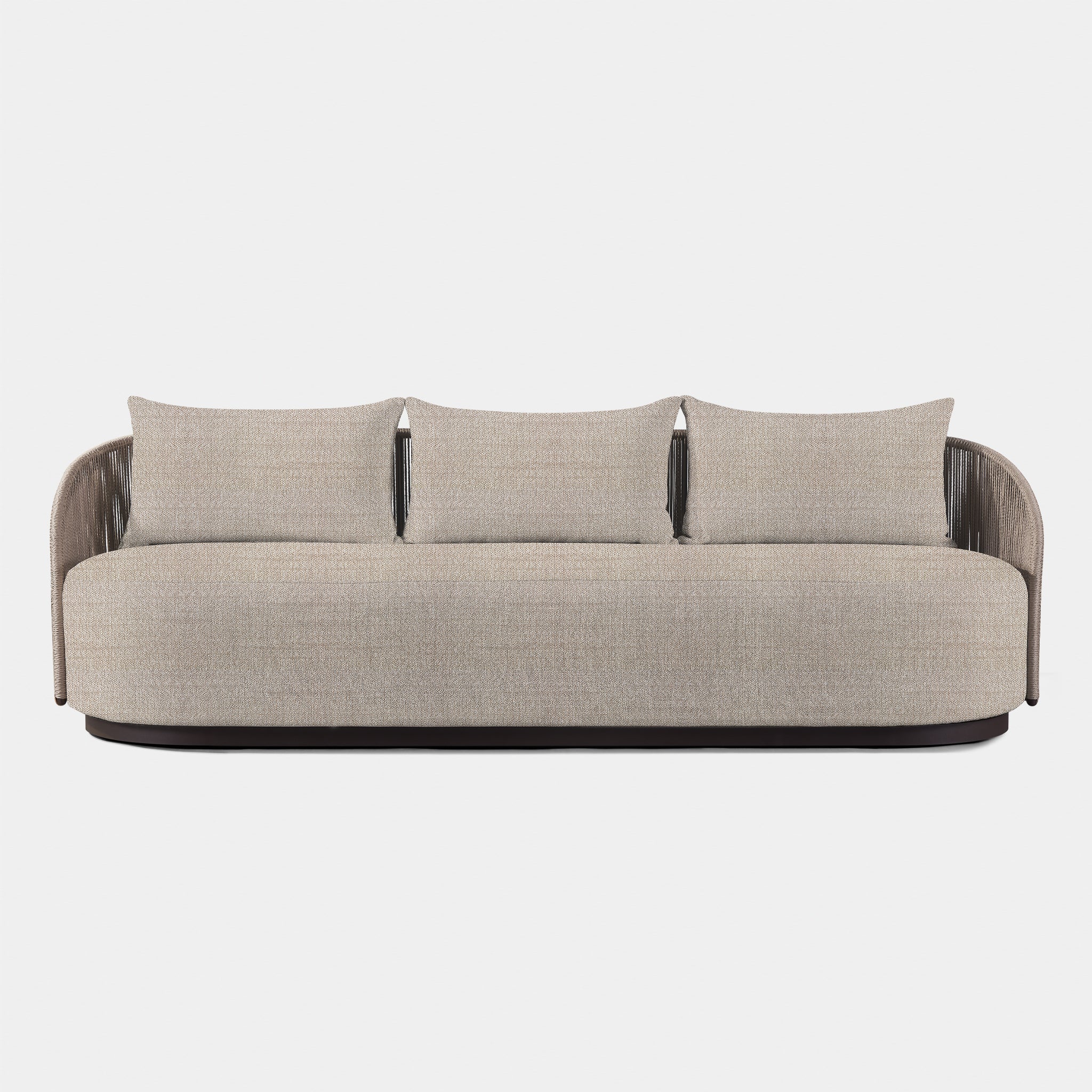 Harbour Milan 3 Seat Sofa - Aluminum Bronze, Lisos Grafito, Twisted Rope Dune