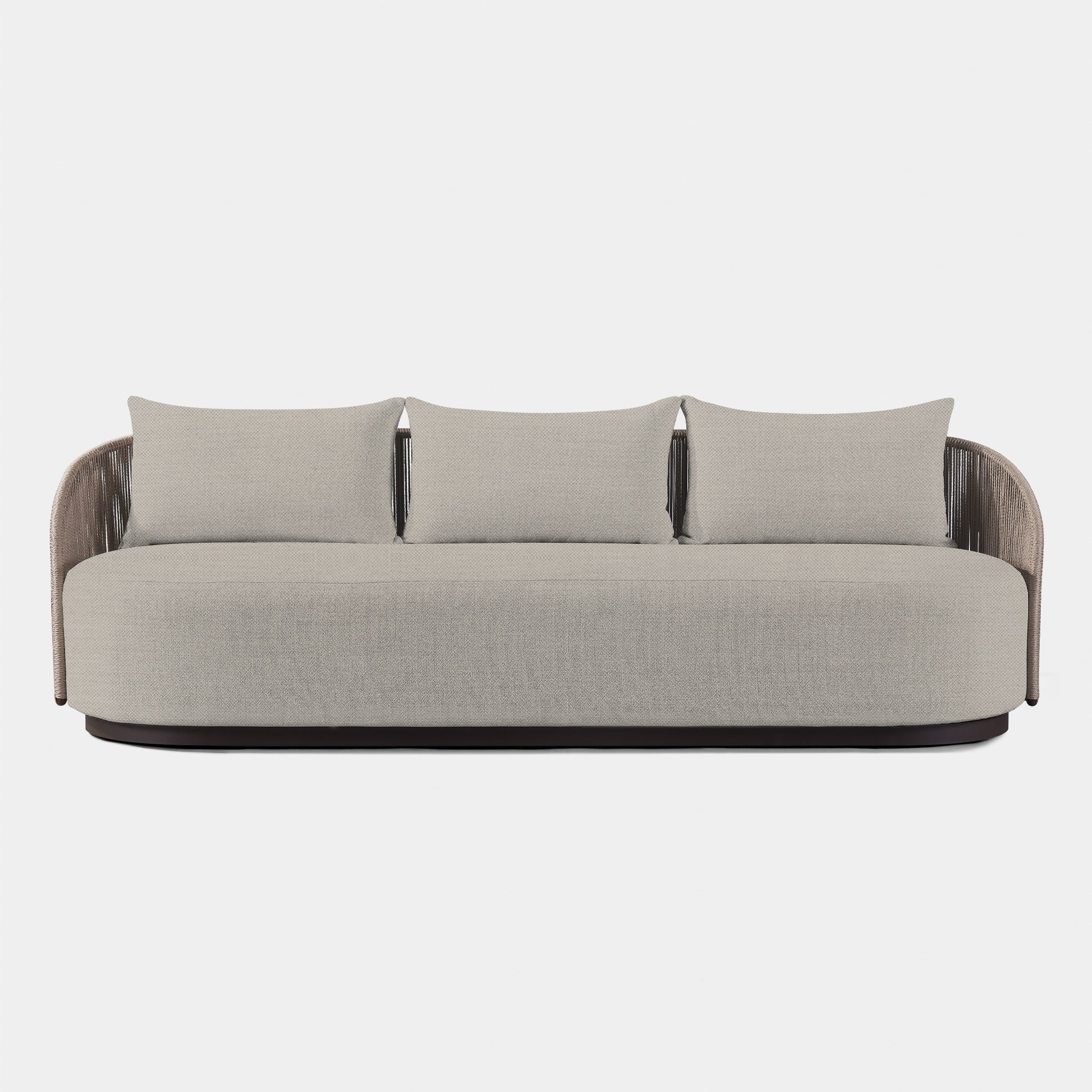 Harbour Milan 3 Seat Sofa - Aluminum Bronze, Lisos Grafito, Twisted Rope Dune