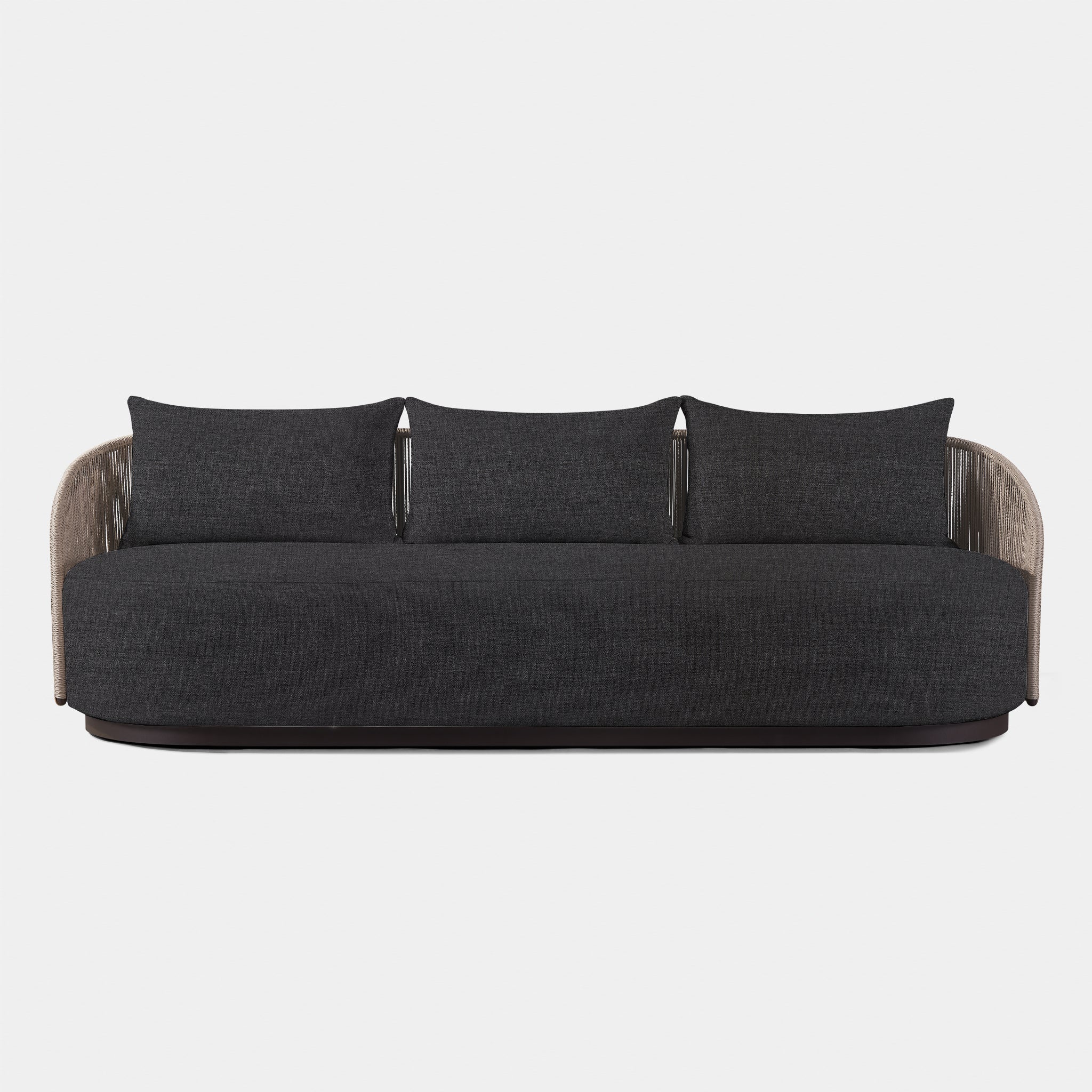 Harbour Milan 3 Seat Sofa - Aluminum Bronze, Lisos Grafito, Twisted Rope Dune