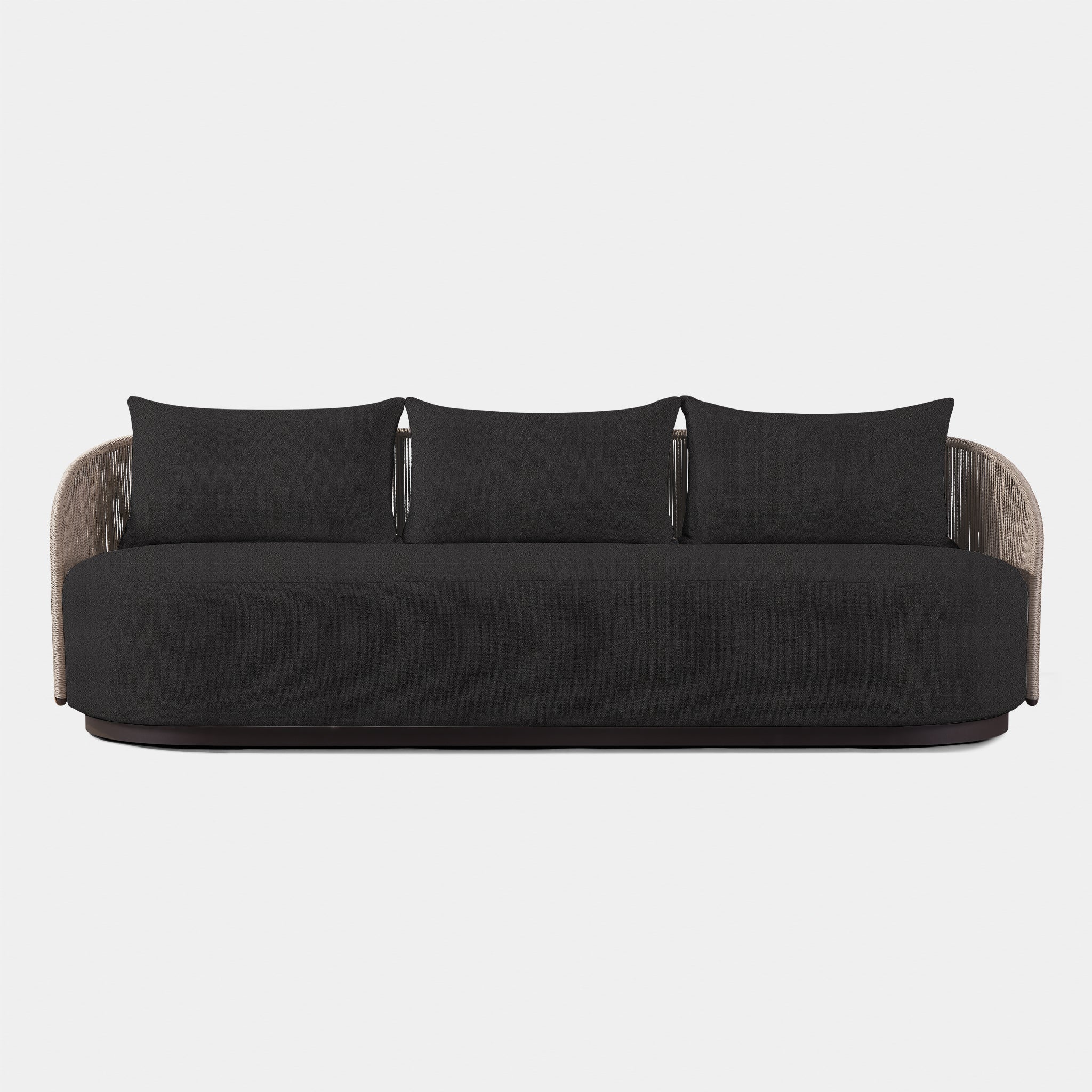 Harbour Milan 3 Seat Sofa - Aluminum Bronze, Lisos Grafito, Twisted Rope Dune