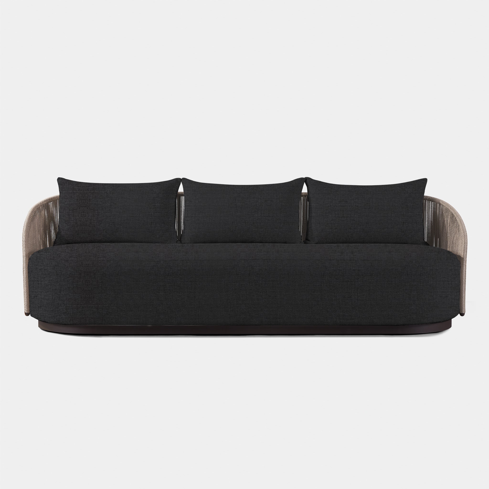 Harbour Milan 3 Seat Sofa - Aluminum Bronze, Lisos Grafito, Twisted Rope Dune