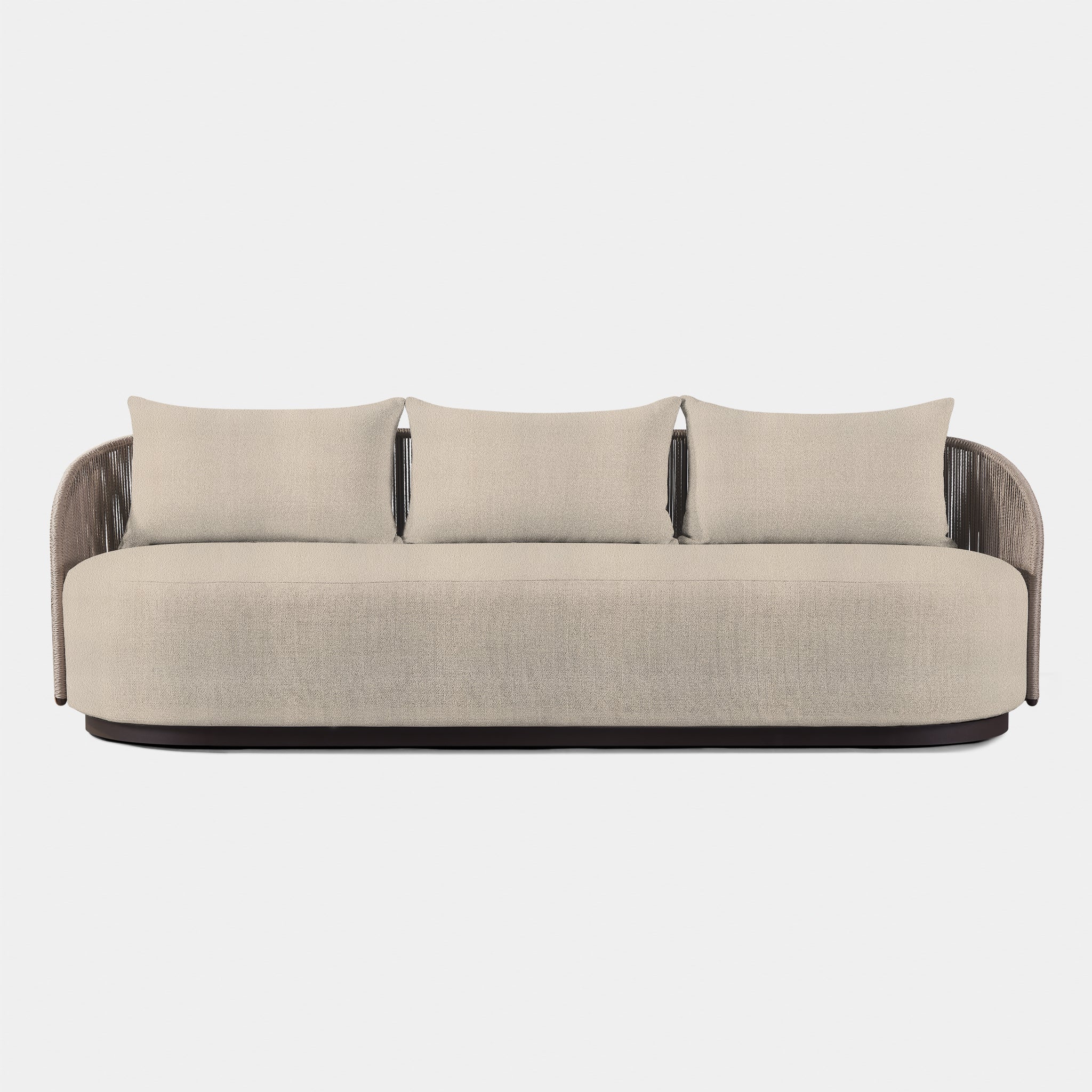 Harbour Milan 3 Seat Sofa - Aluminum Bronze, Lisos Grafito, Twisted Rope Dune