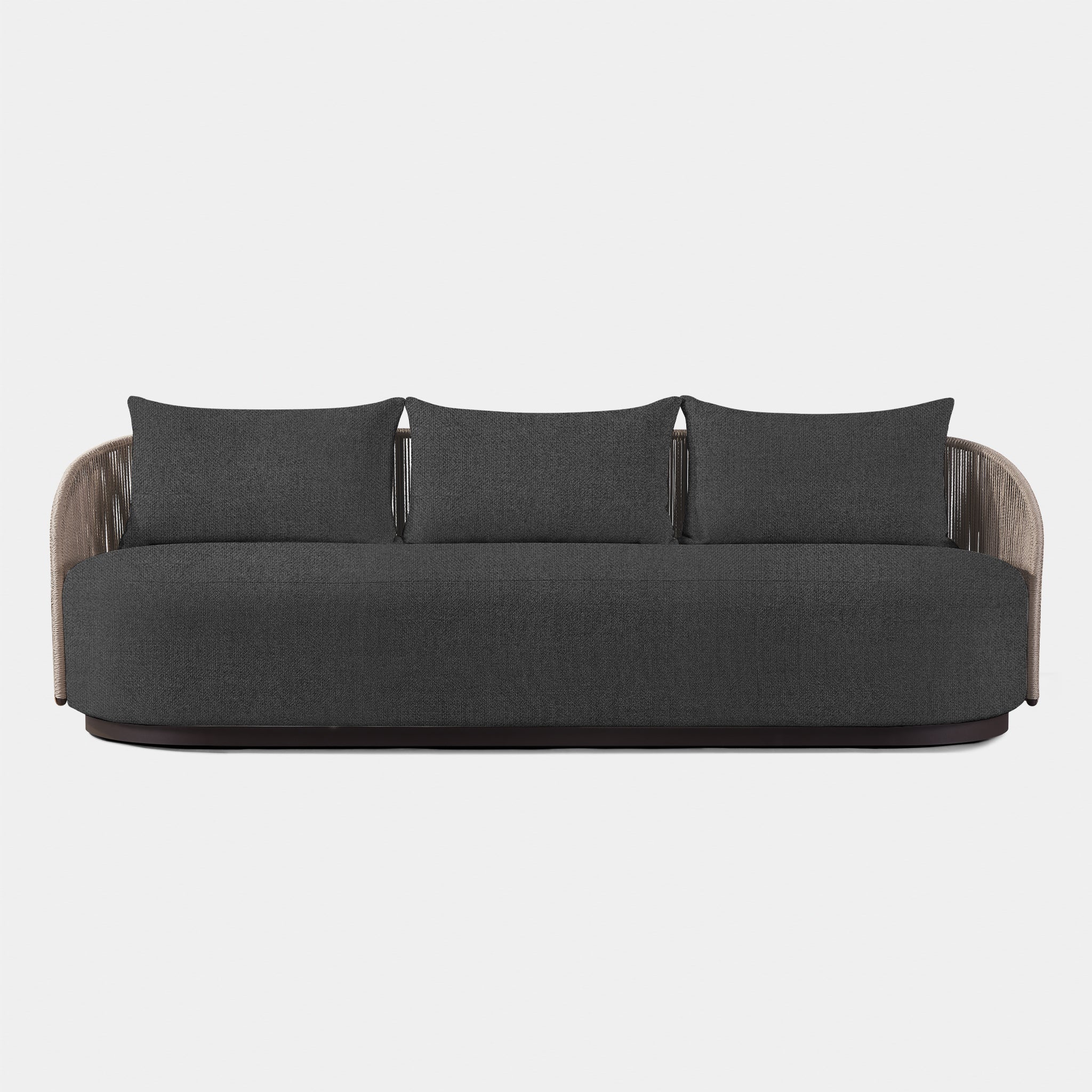 Harbour Milan 3 Seat Sofa - Aluminum Bronze, Lisos Grafito, Twisted Rope Dune