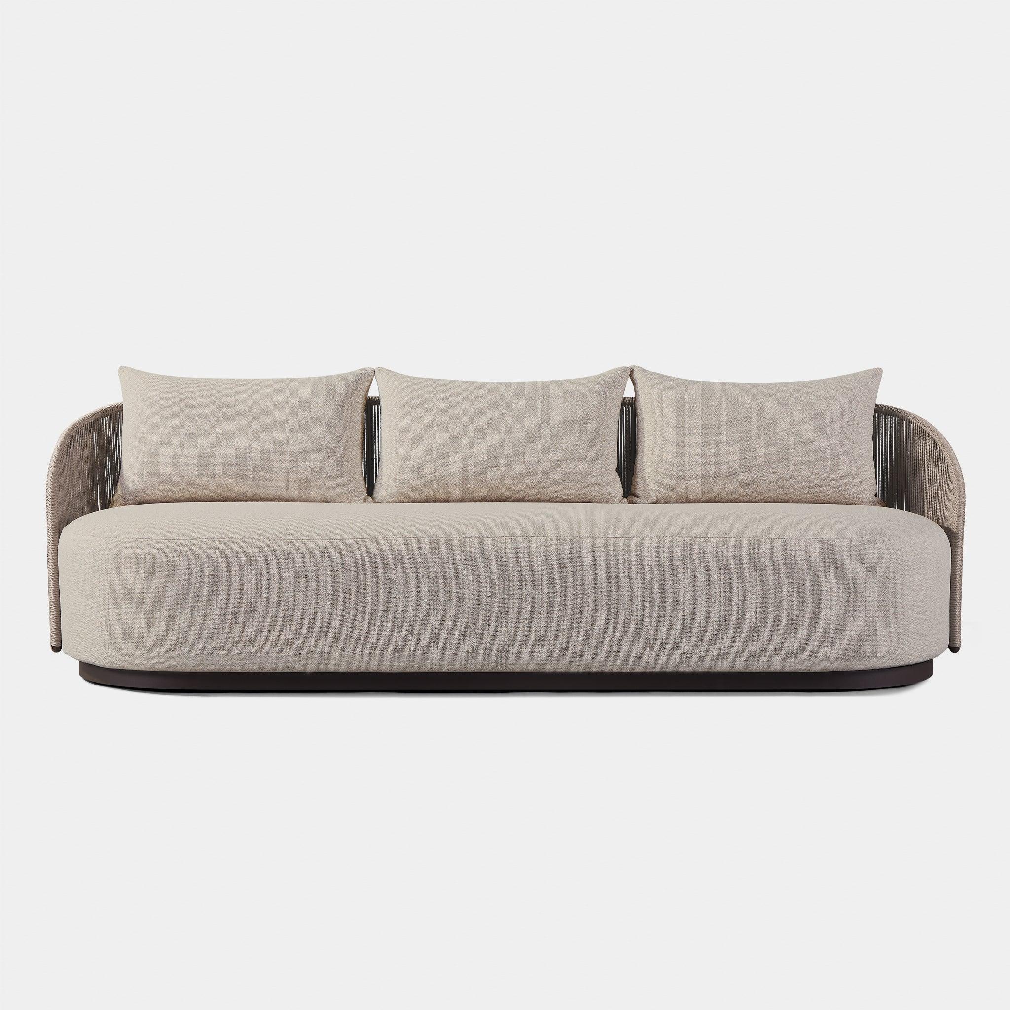 Harbour Milan 3 Seat Sofa - Aluminum Bronze, Lisos Grafito, Twisted Rope Dune