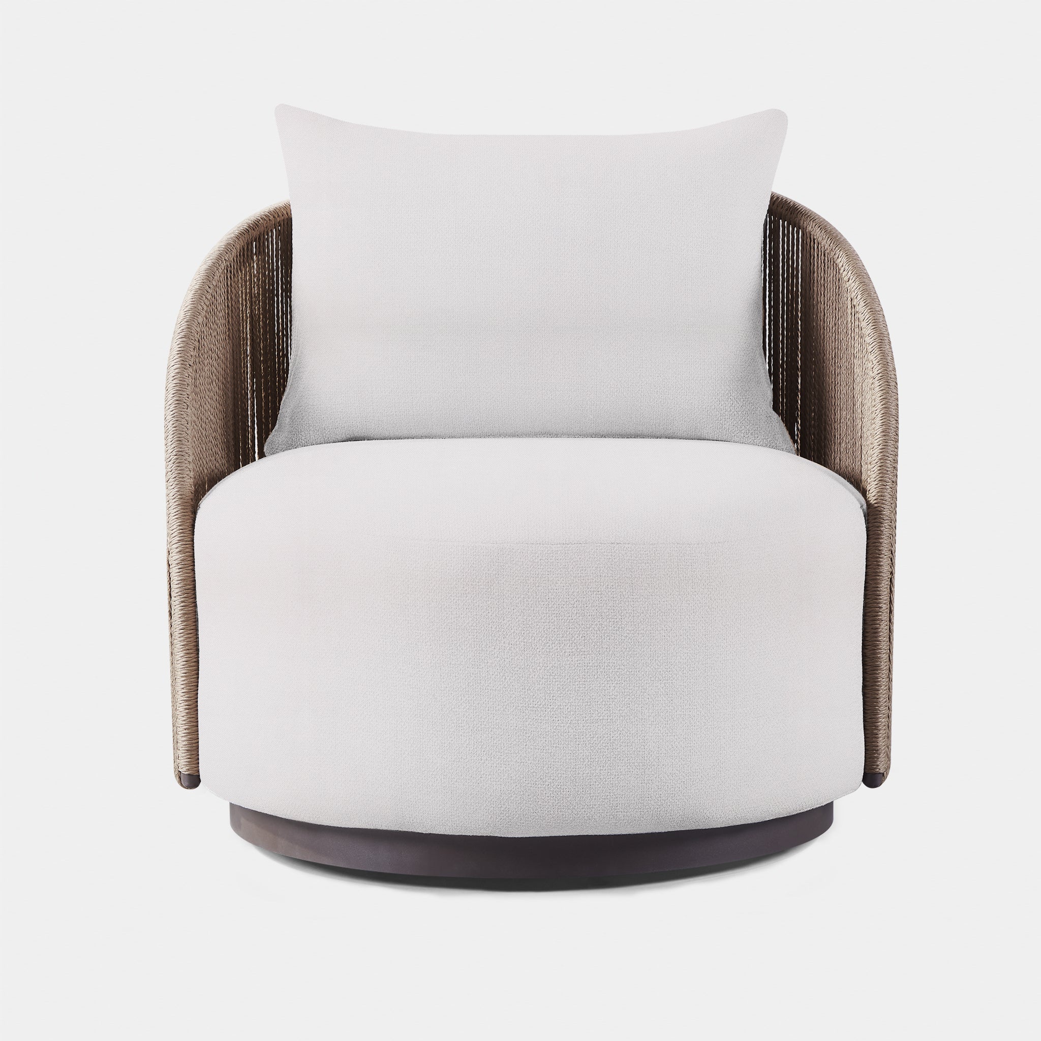 Harbour Milan Swivel Lounge Chair - Aluminum Bronze, Lisos Grafito, Twisted Rope Dune