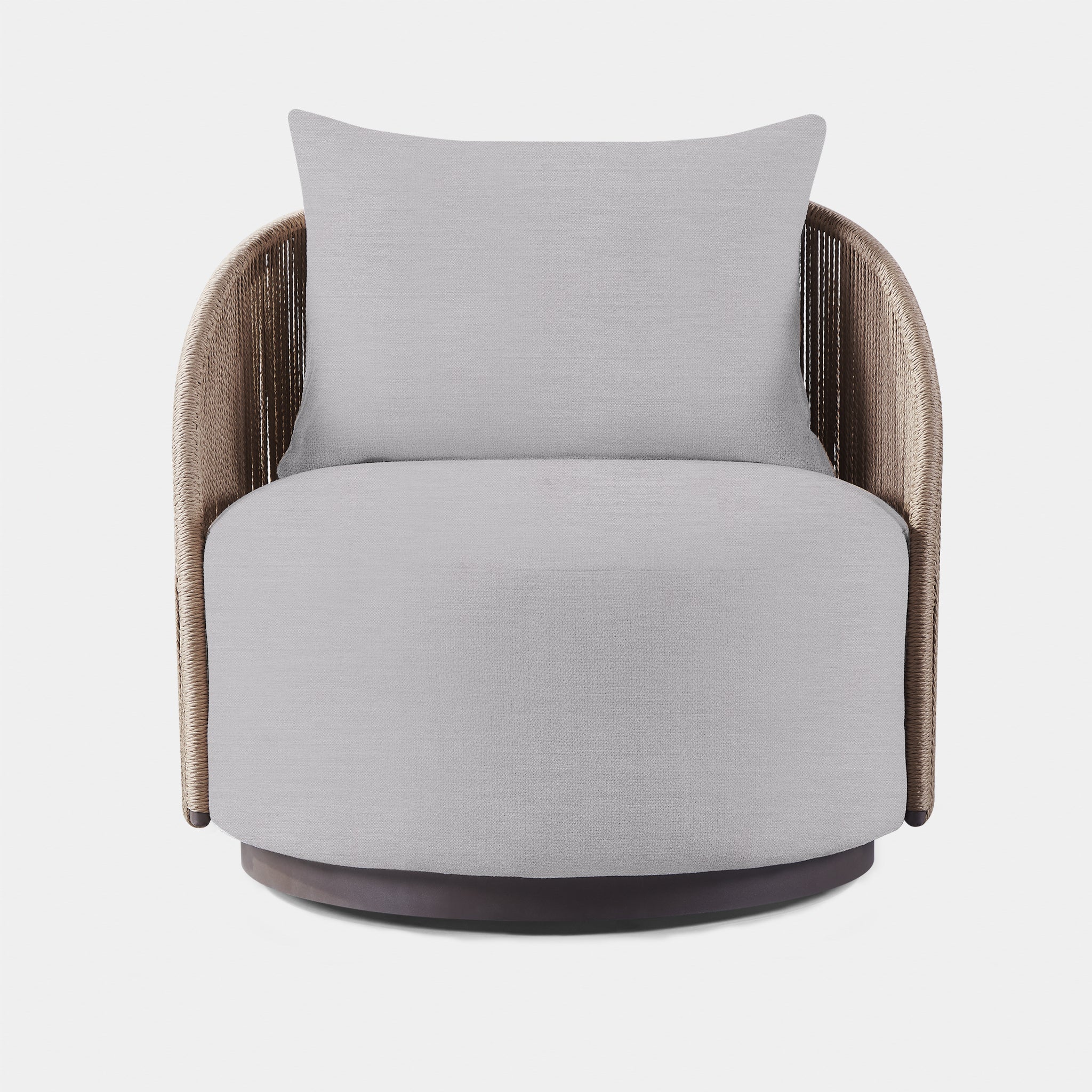 Harbour Milan Swivel Lounge Chair - Aluminum Bronze, Lisos Grafito, Twisted Rope Dune