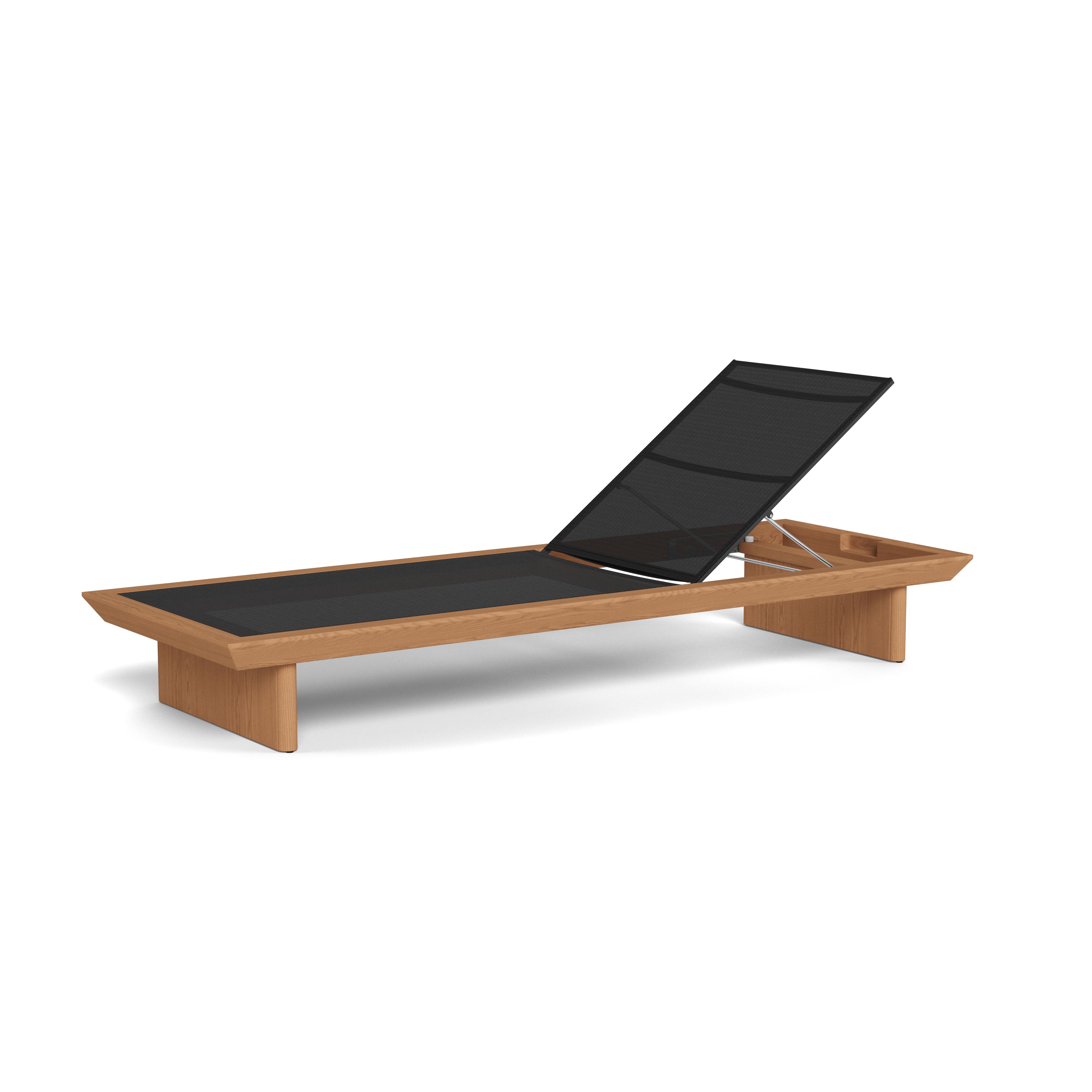 Harbour Mlb Sun Lounge - Teak Charcoal, Batyline Black