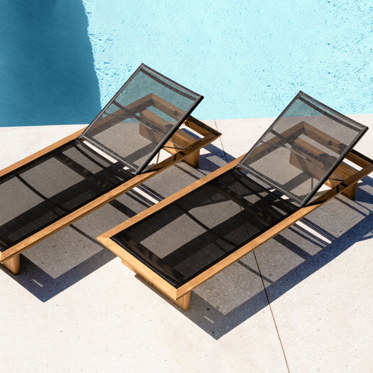 Harbour Mlb Sun Lounge - Teak Charcoal, Batyline Black