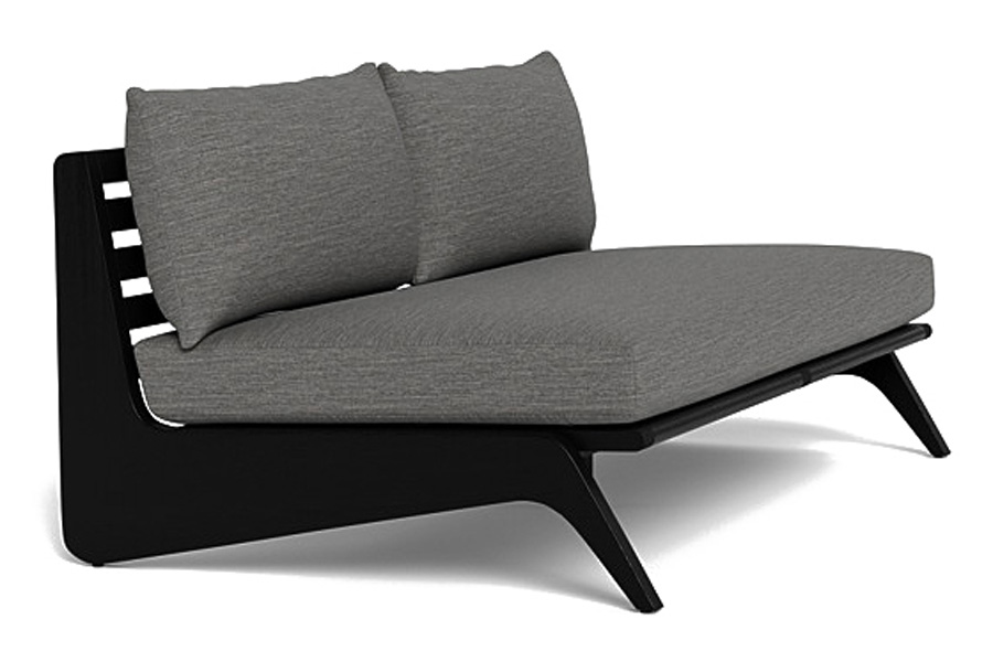 Harbour Mlb 2 Seat Armless Sofa - Teak Charcoal, Panama Cloud