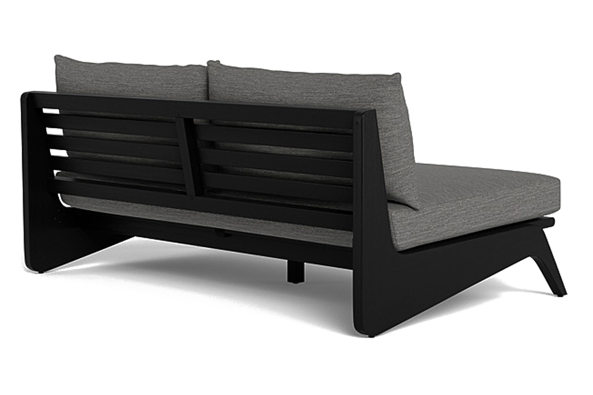 Harbour Mlb 2 Seat Armless Sofa - Teak Charcoal, Panama Cloud