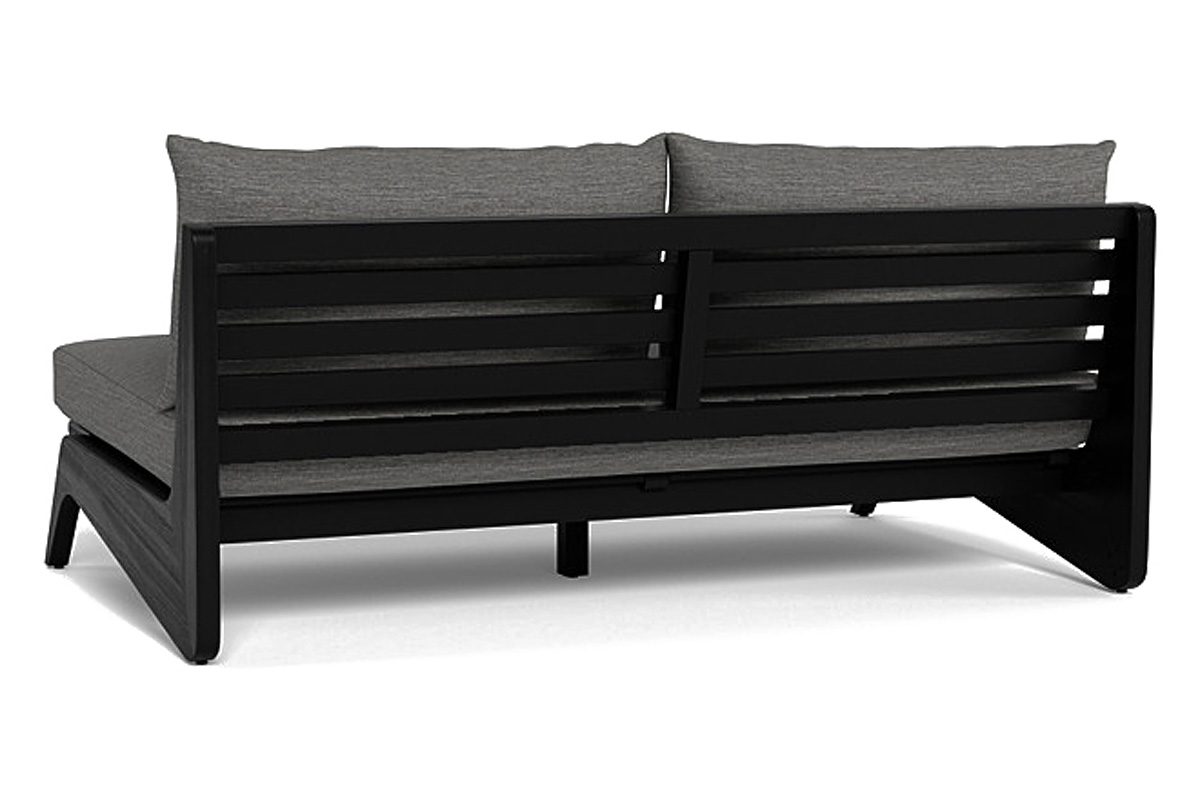 Harbour Mlb 2 Seat Armless Sofa - Teak Charcoal, Panama Cloud