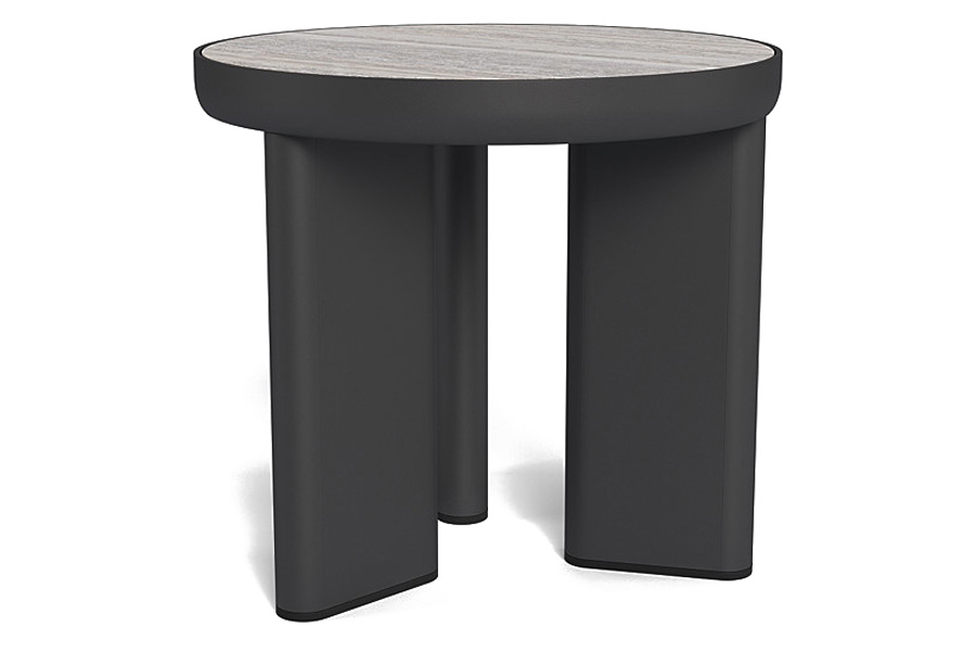 Harbour Moab Round Side Table - Aluminum Asteroid