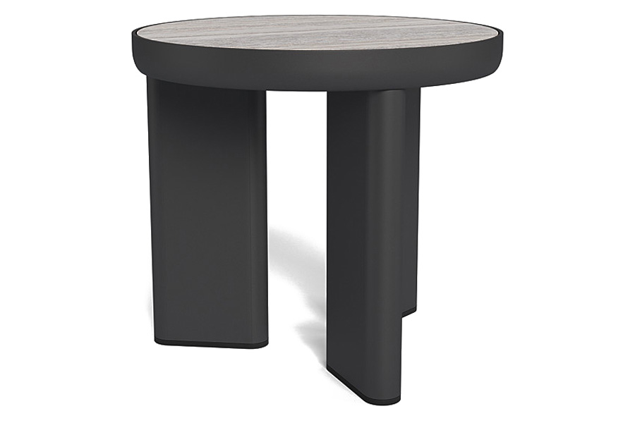 Harbour Moab Round Side Table - Aluminum Asteroid