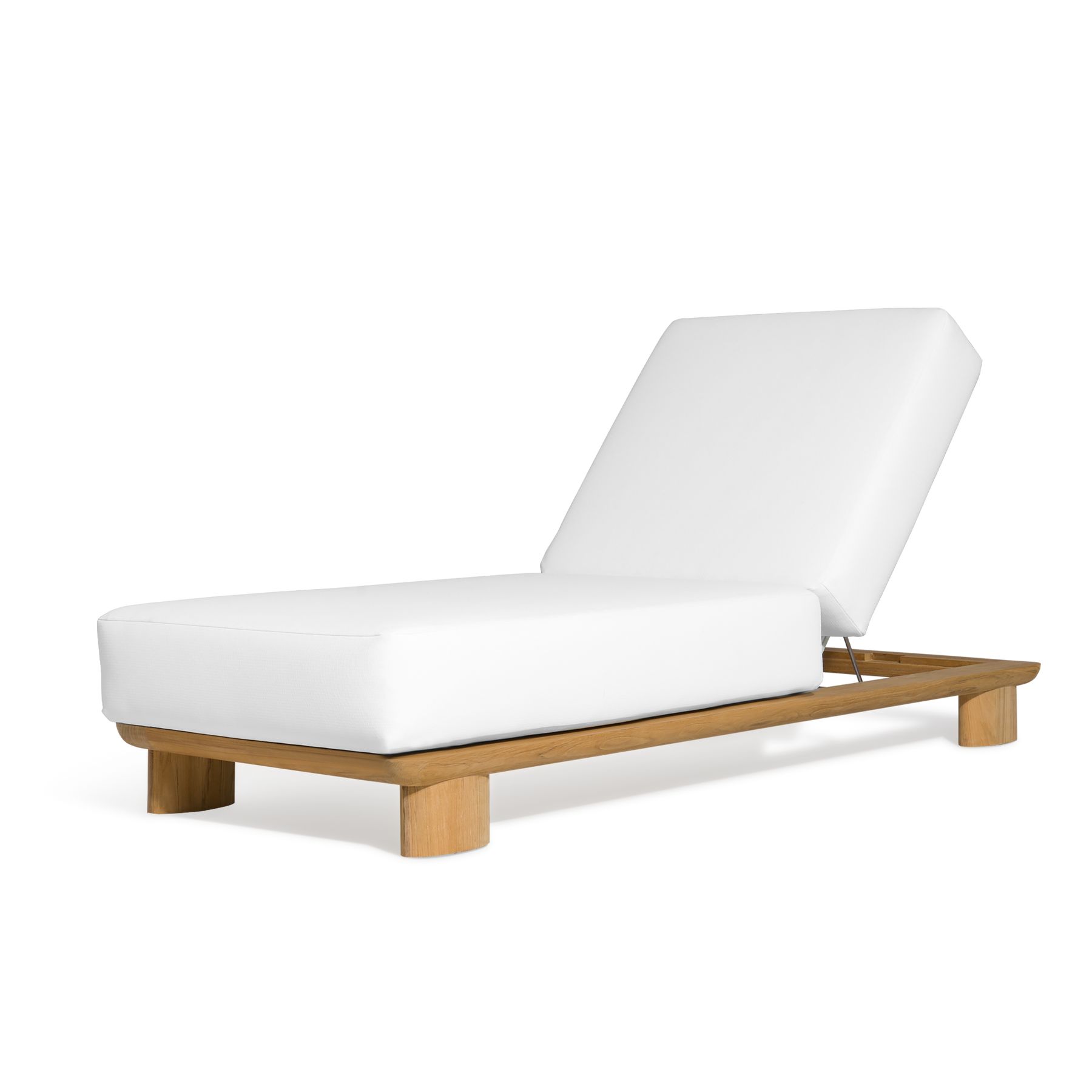 Harbour Newport Sun Lounge - Teak Natural, Lisos Piedra, Batyline White