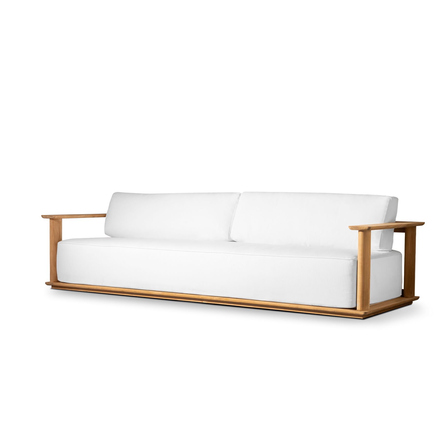 Harbour Newport 3 Seat Sofa - Teak Natural, Lisos Grafito, Batyline White