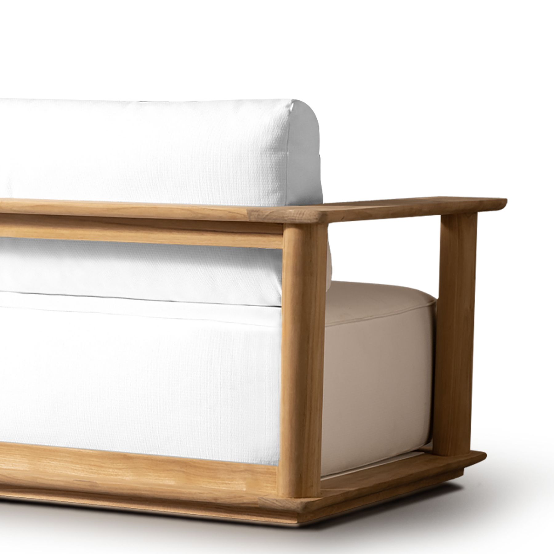 Harbour Newport 3 Seat Sofa - Teak Natural, Lisos Grafito, Batyline White