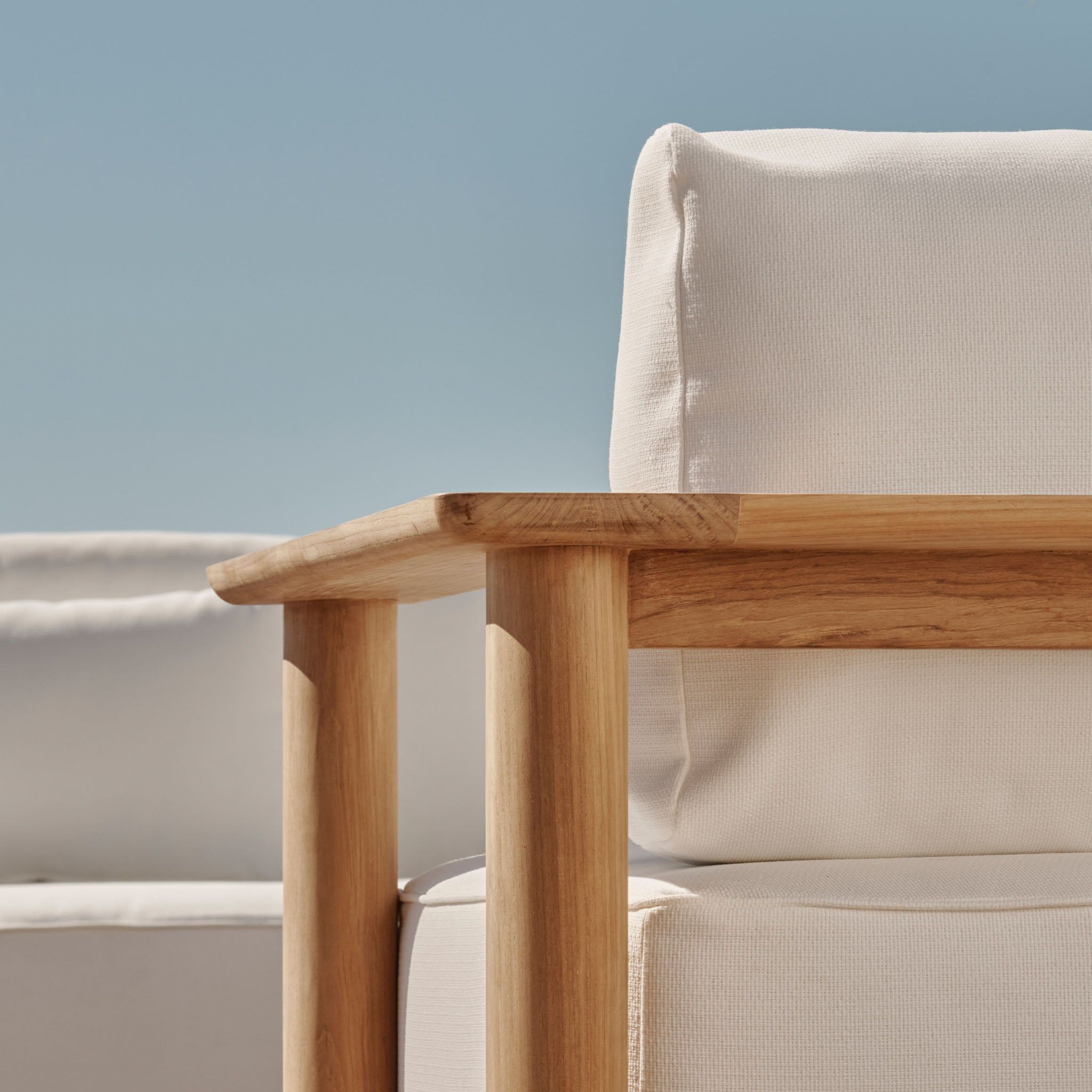 Harbour Newport Lounge Chair - Teak Natural, Lisos Grafito, Batyline White