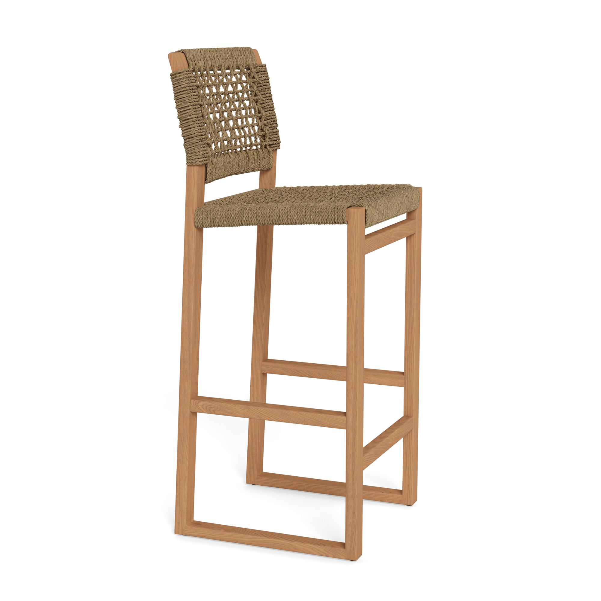 Harbour Noosa Bar Stool - Teak Natural, Twisted Resin Rope