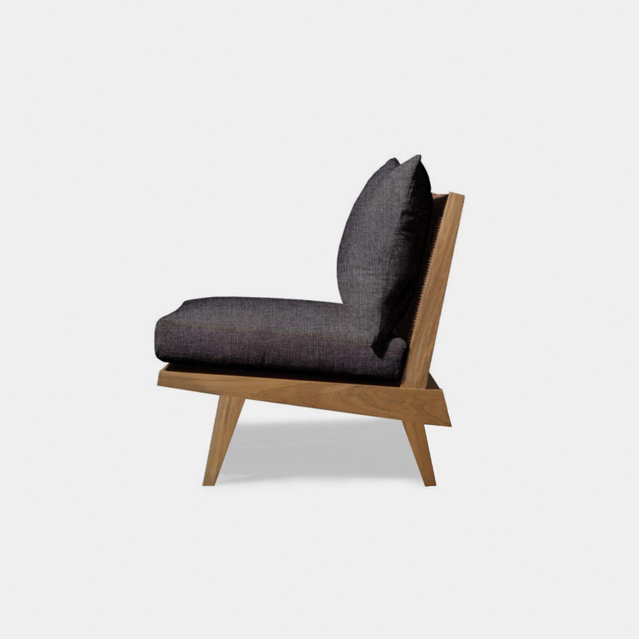 Harbour Noosa Easy Chair - Teak Natural, Lisos Grafito, Twisted Resin Rope