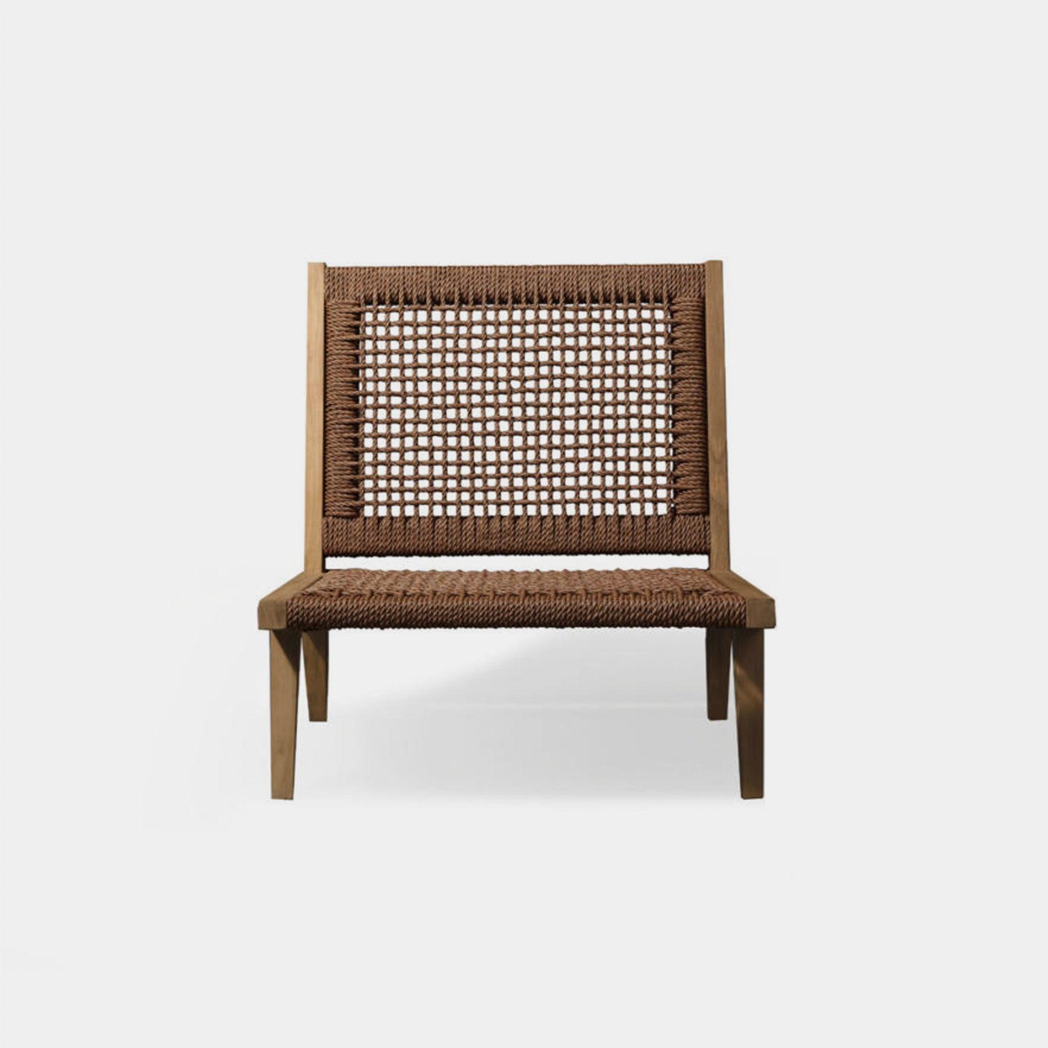 Harbour Noosa Easy Chair - Teak Natural, Lisos Grafito, Twisted Resin Rope