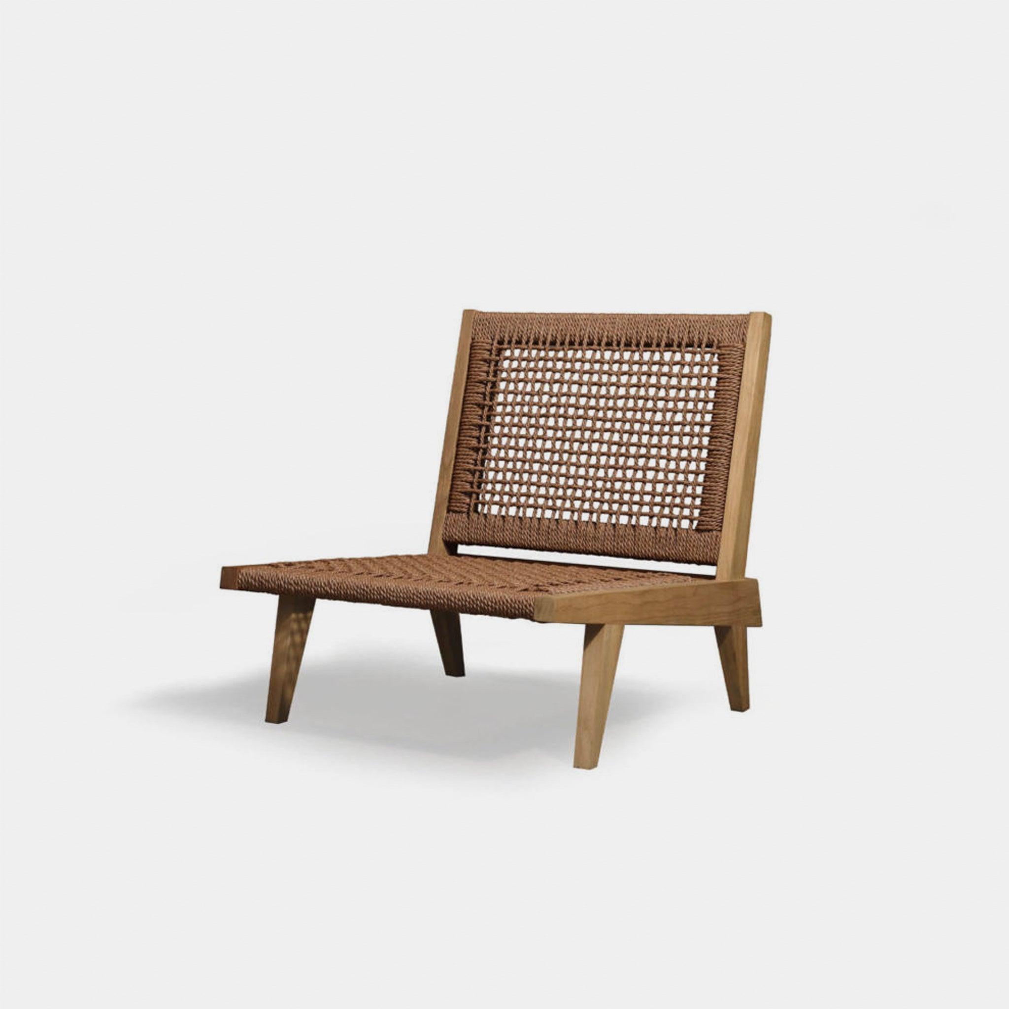 Harbour Noosa Easy Chair - Teak Natural, Lisos Grafito, Twisted Resin Rope