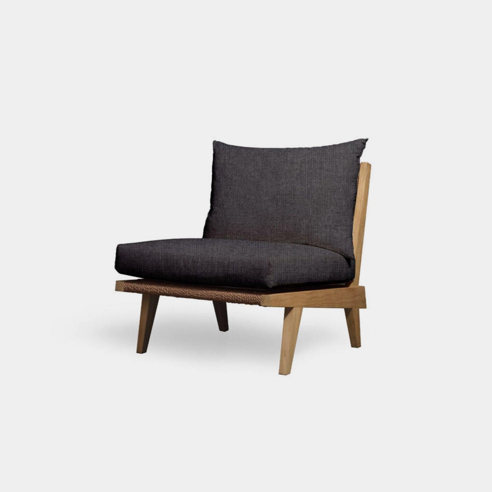 Harbour Noosa Easy Chair - Teak Natural, Lisos Piedra, Twisted Resin Rope