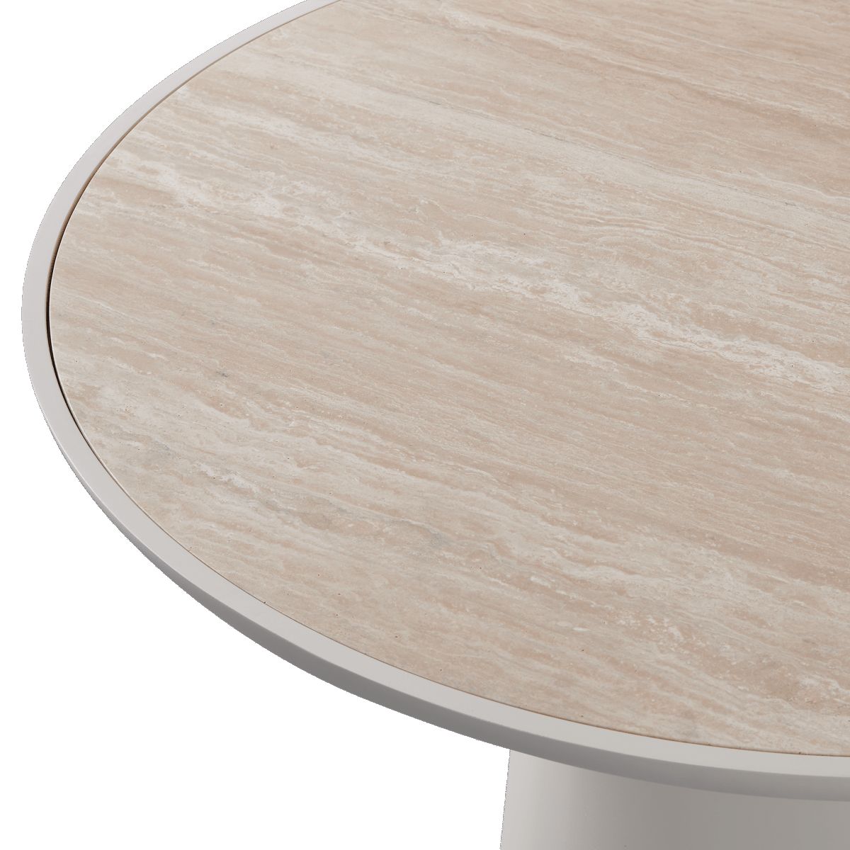 Harbour Nova Aluminum Round Dining Table 48" - Aluminum Asteroid, Travertine Dark Gray