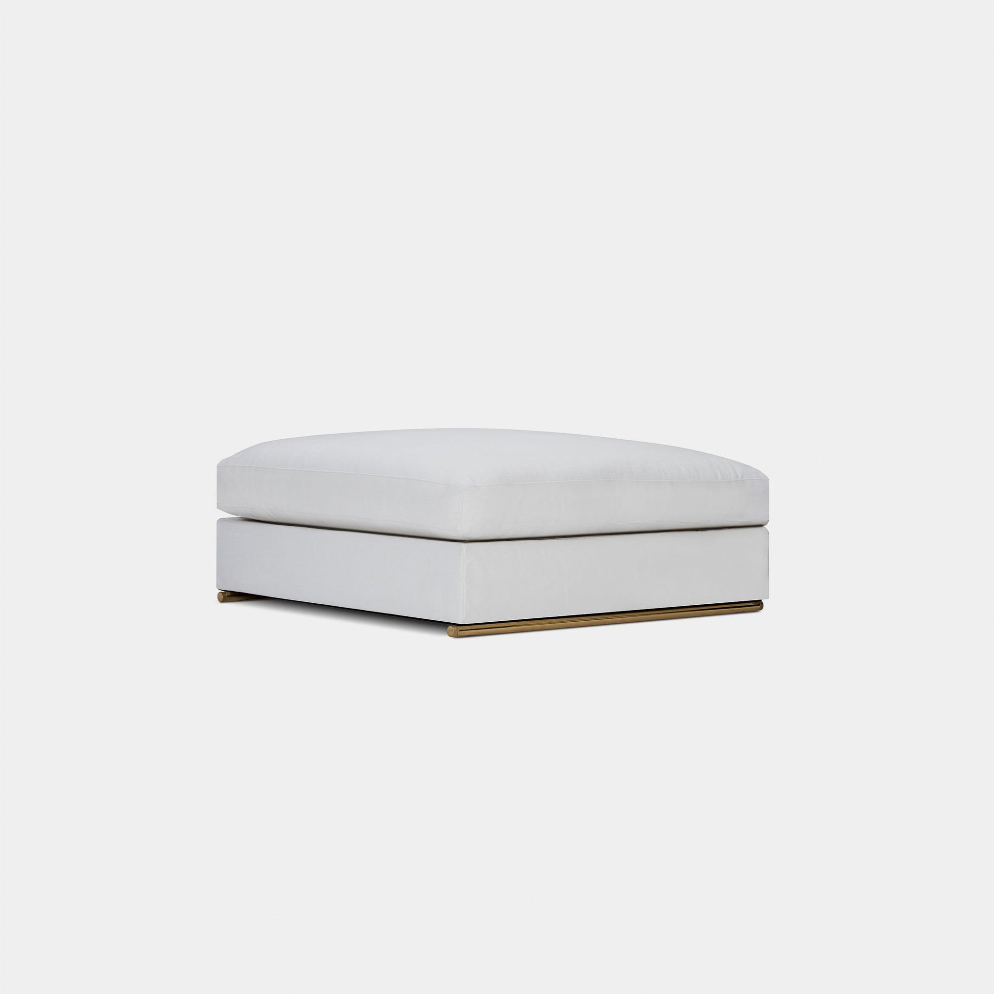 Harbour Ocean Ottoman - Harbour Belgian Linen Mushroom