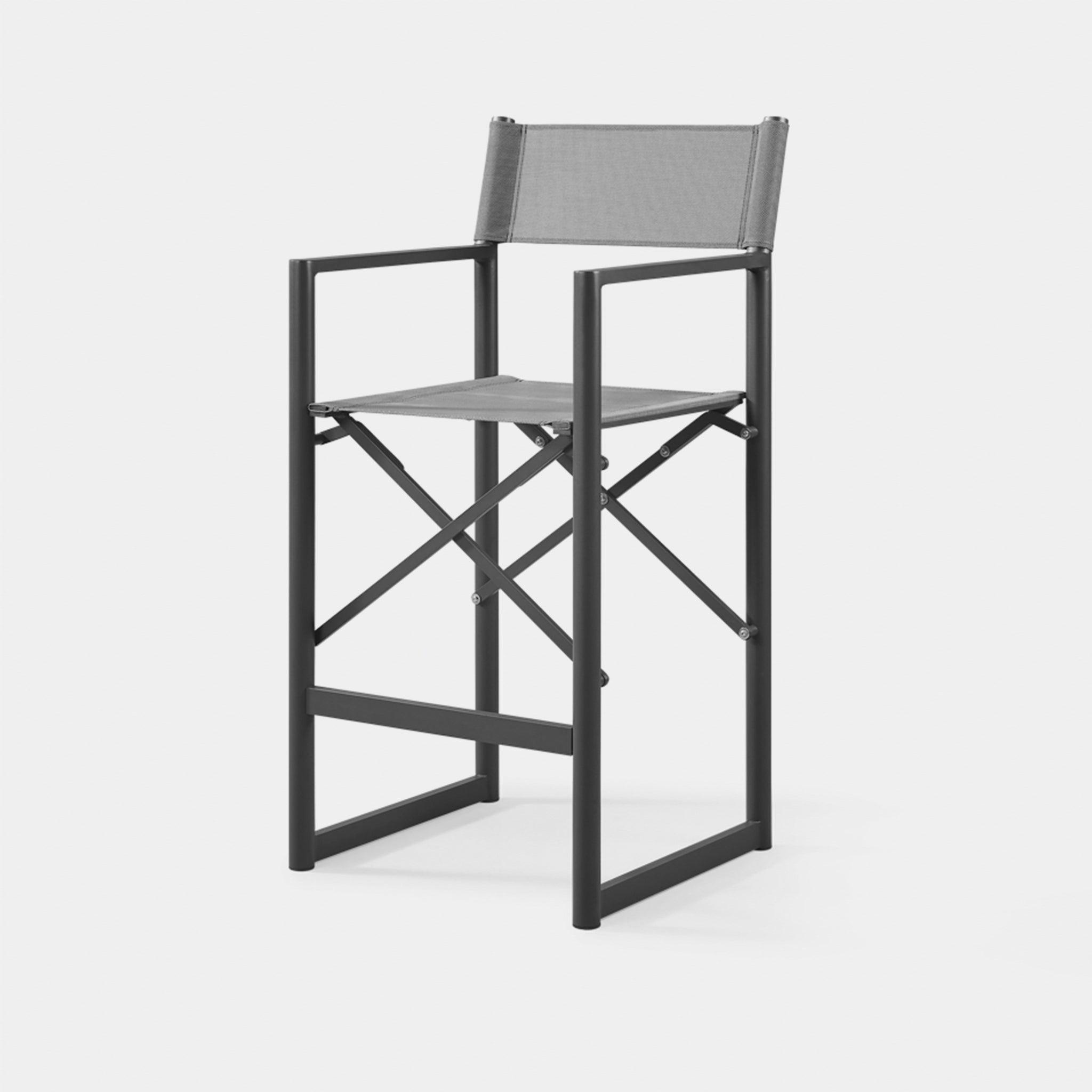 Harbour Pacific Aluminum Bar Stool - Aluminum Taupe, Batyline Black