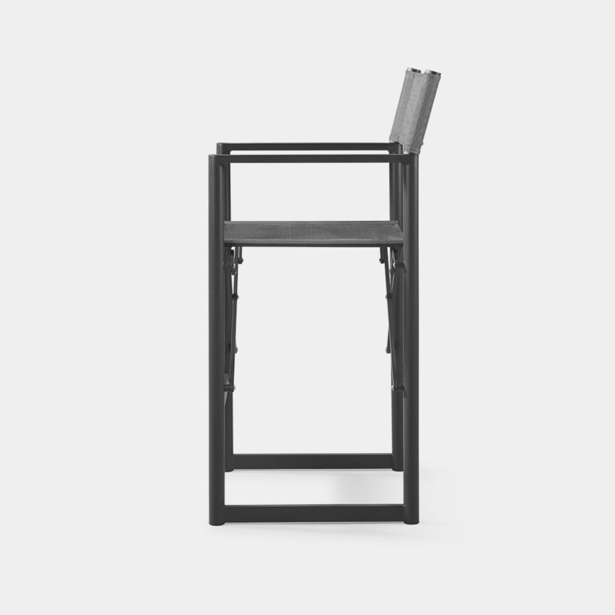 Harbour Pacific Aluminum Bar Stool - Aluminum Taupe, Batyline Black