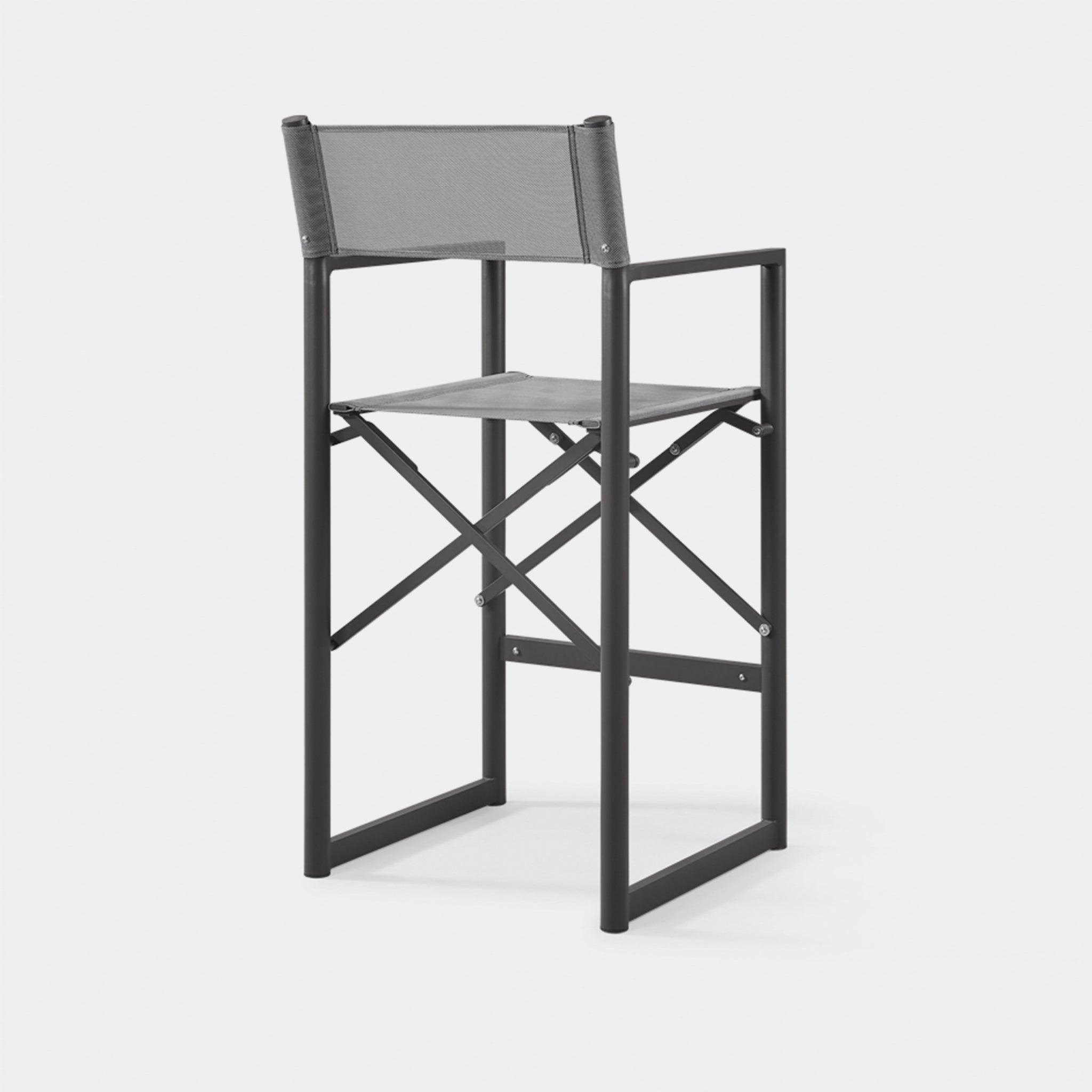 Harbour Pacific Aluminum Bar Stool - Aluminum Taupe, Batyline Black