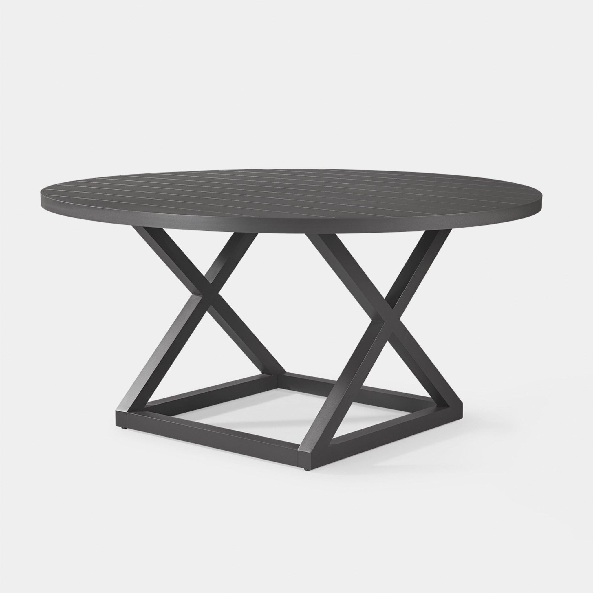 Harbour Pacific Aluminum Round Dining Table 60" - Aluminum Asteroid