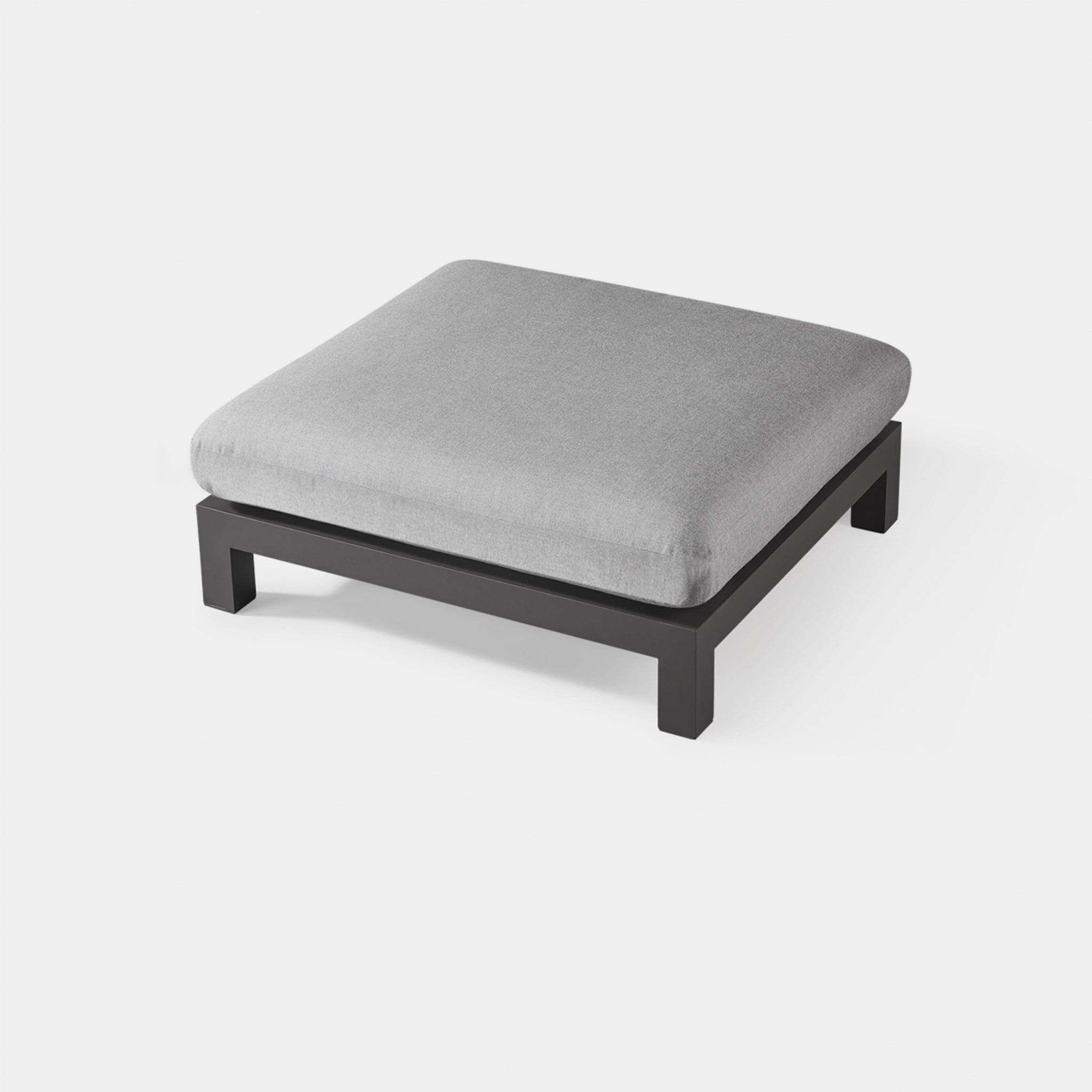 Harbour Pacific Aluminum Ottoman - Aluminum Asteroid, Lisos Grafito