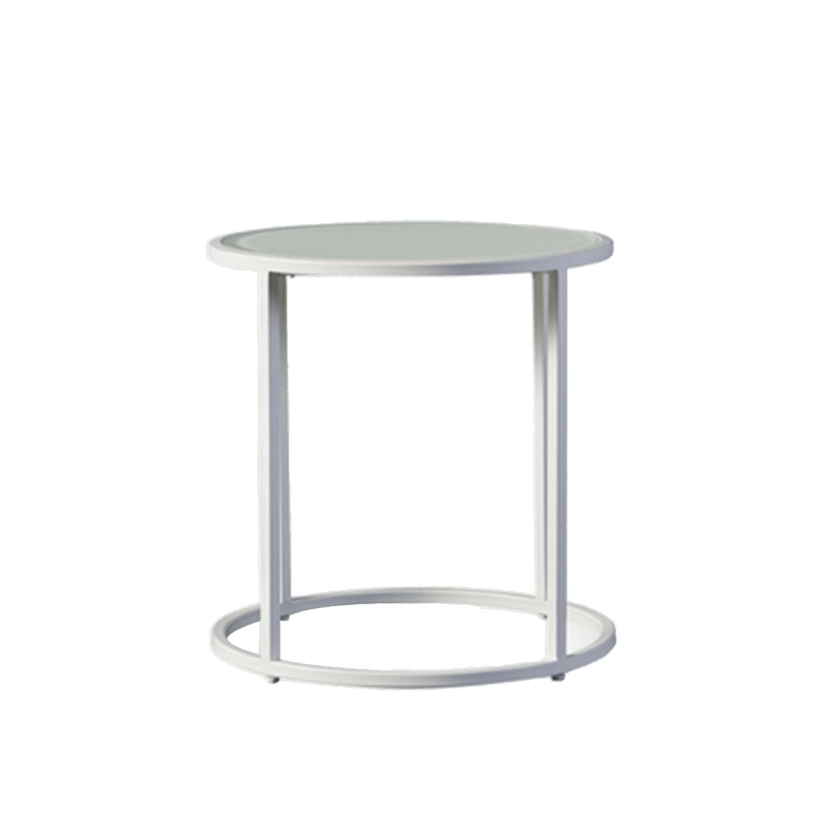 Harbour - Pace Round Side Table in Aluminum White, Marble White