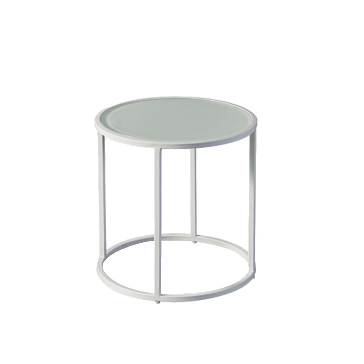 Harbour - Pace Round Side Table in Aluminum White, Marble White