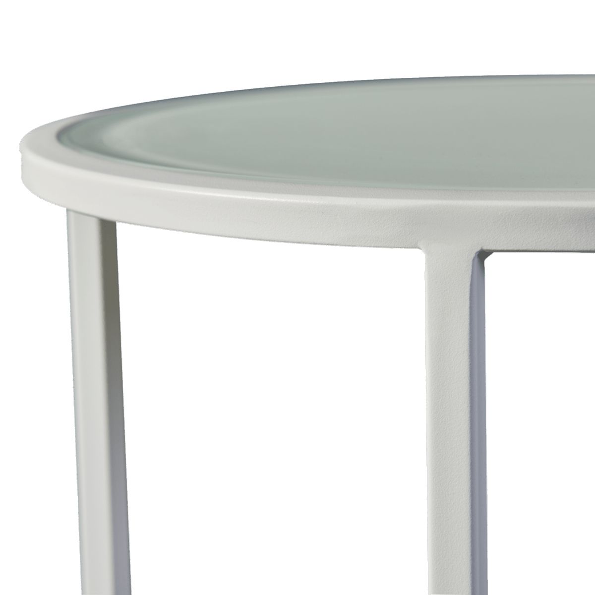 Harbour - Pace Round Side Table in Aluminum White, Marble White