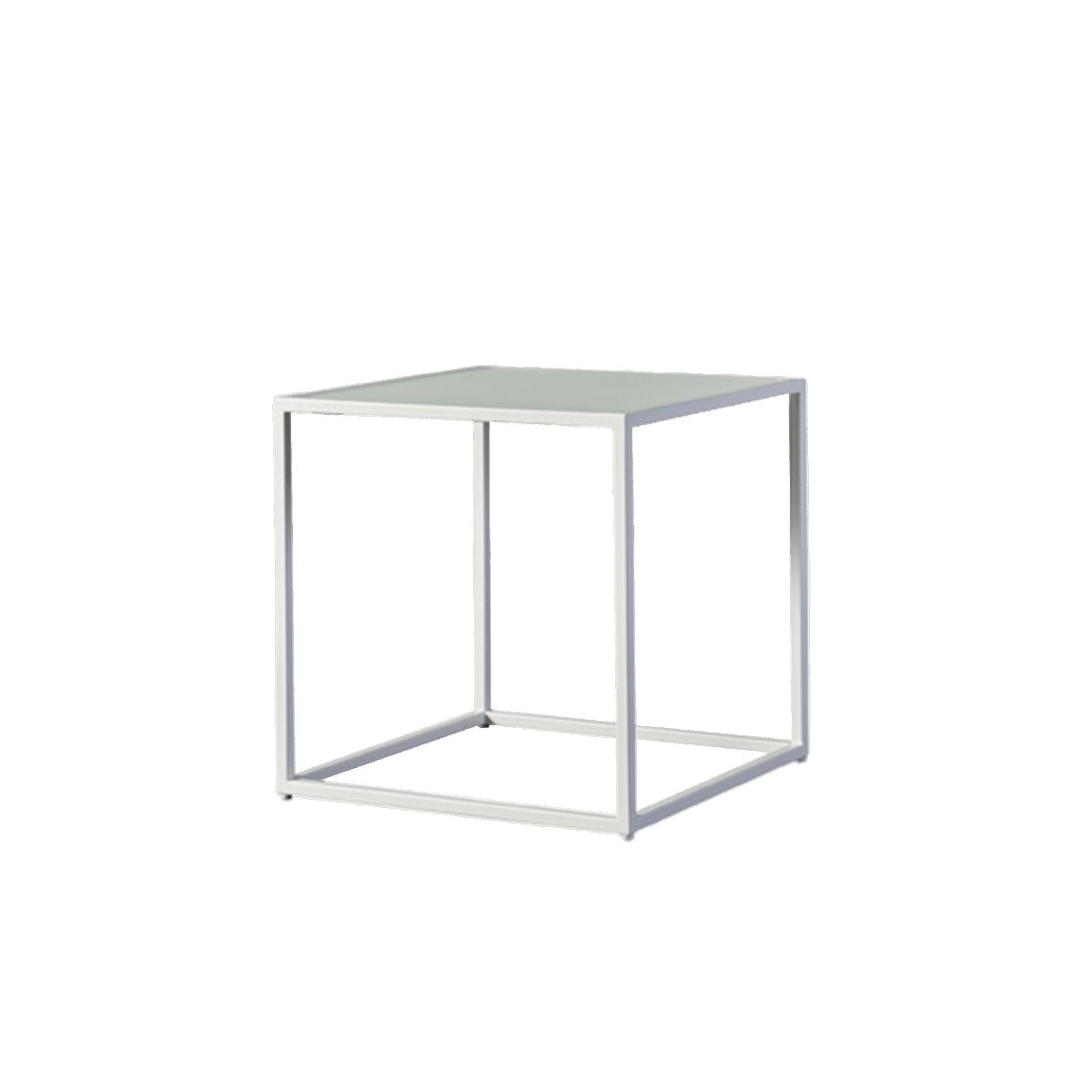 Harbour - Pace Square Side Table in Aluminum White, Marble White