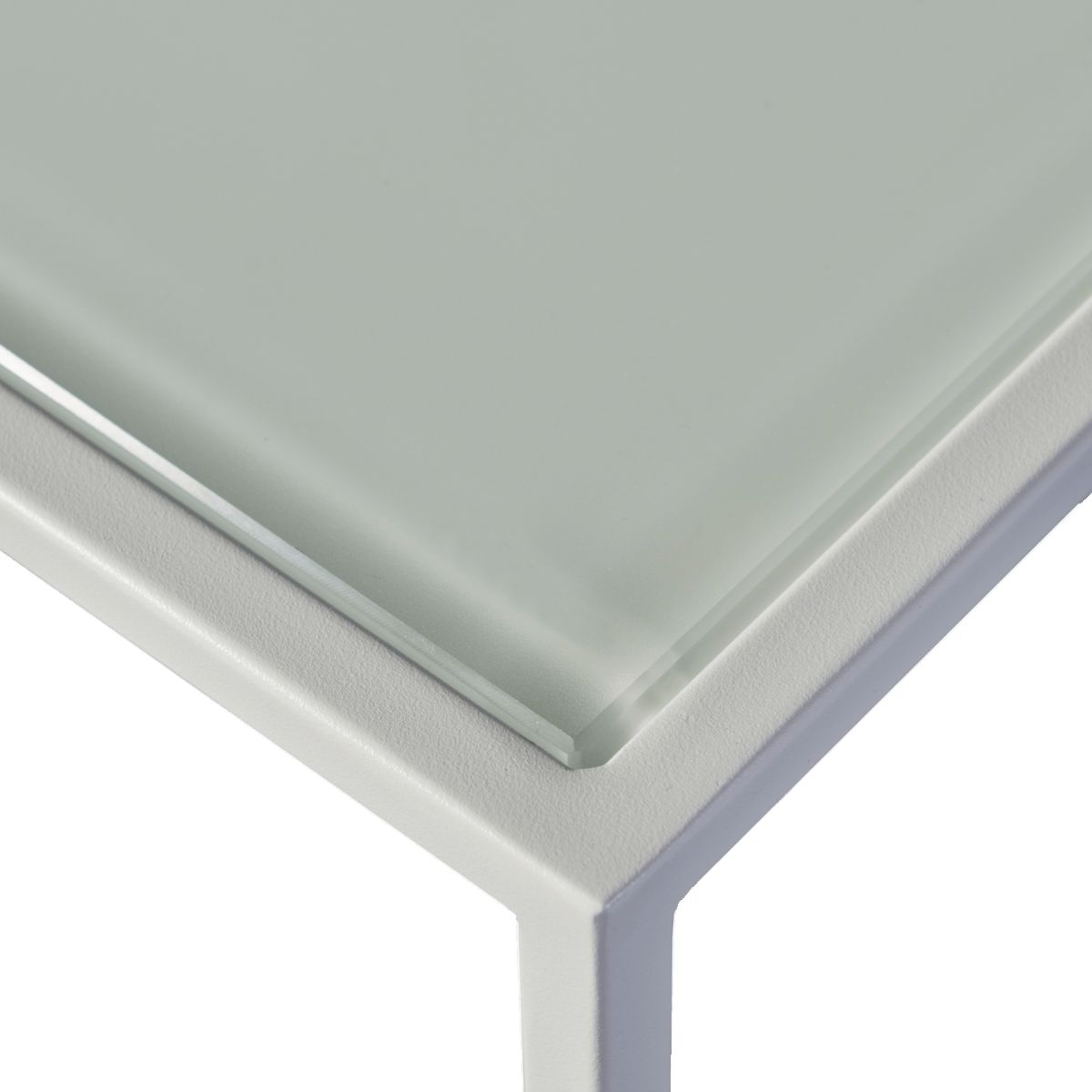 Harbour - Pace Square Side Table in Aluminum White, Marble White