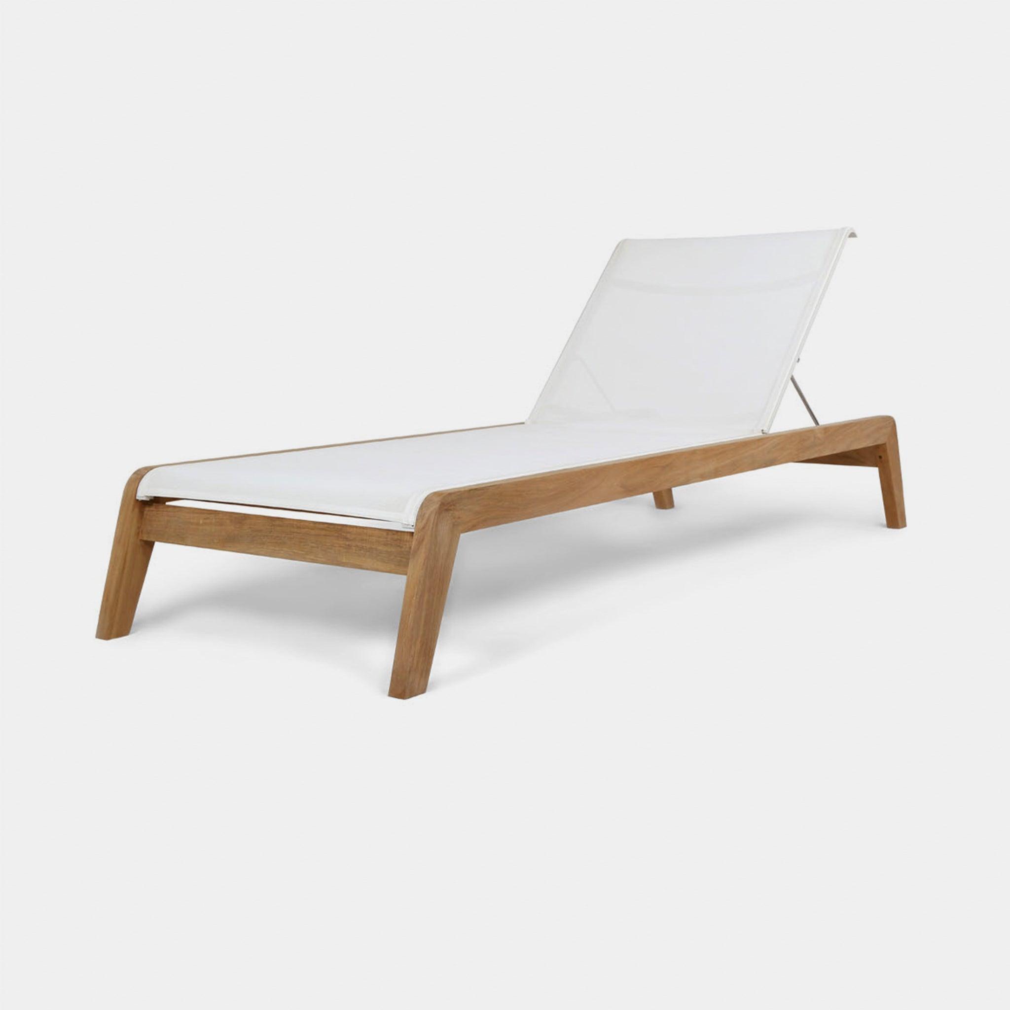 Harbour Pacific Angled Sun Lounge - Teak Charcoal, Batyline Silver