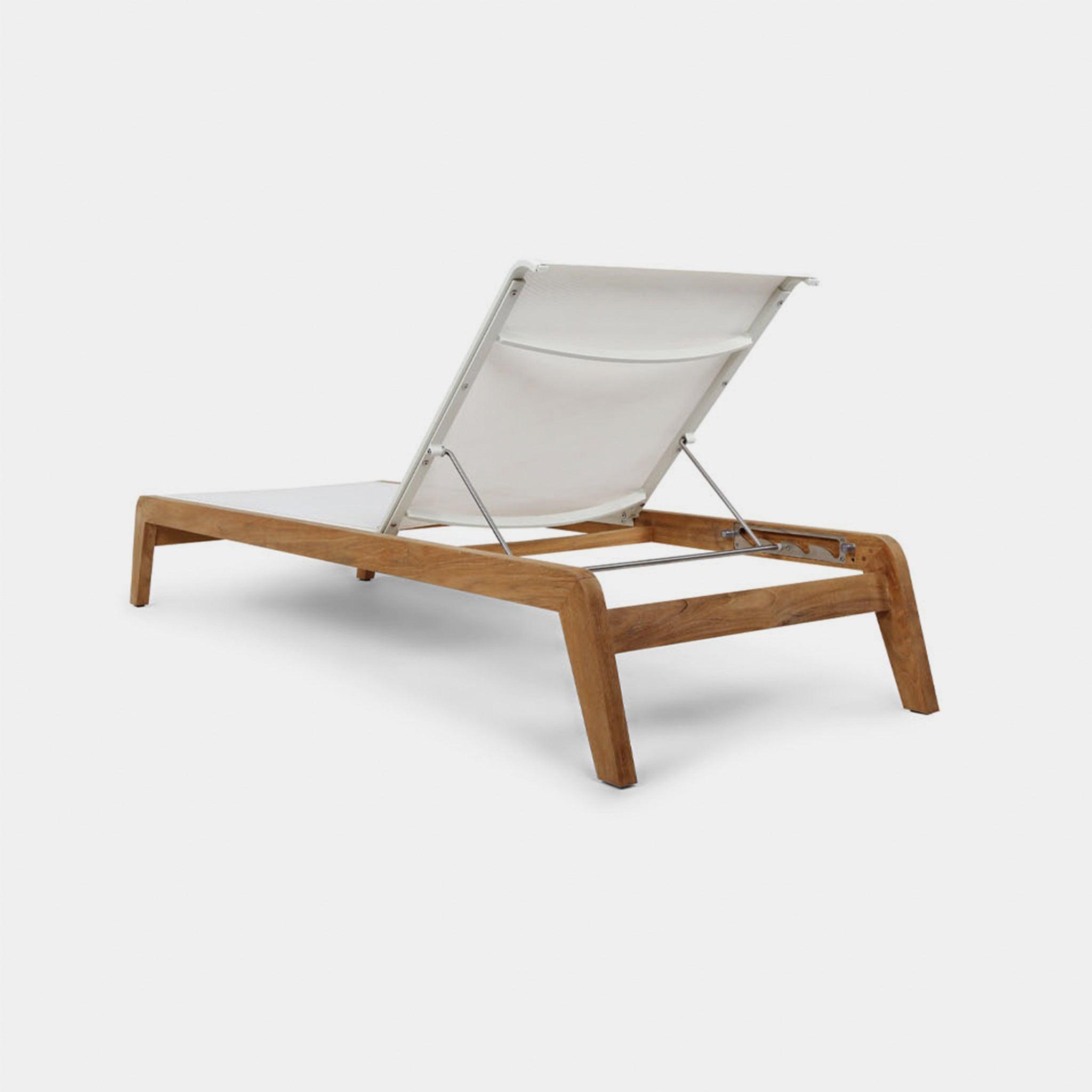 Harbour Pacific Angled Sun Lounge - Teak Charcoal, Batyline Silver