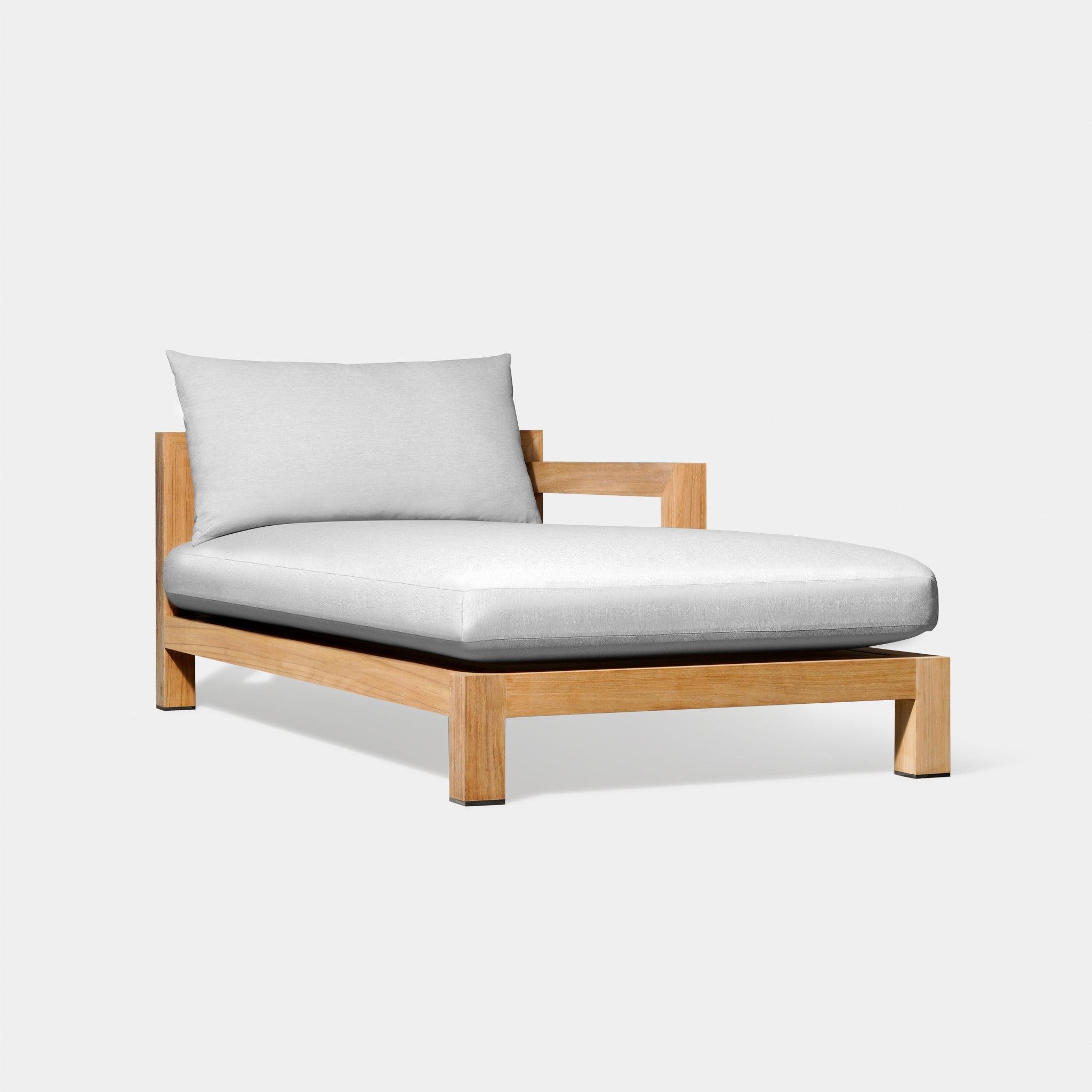 Harbour Pacific Chaise - Teak Natural, Lisos Grafito, Batyline White