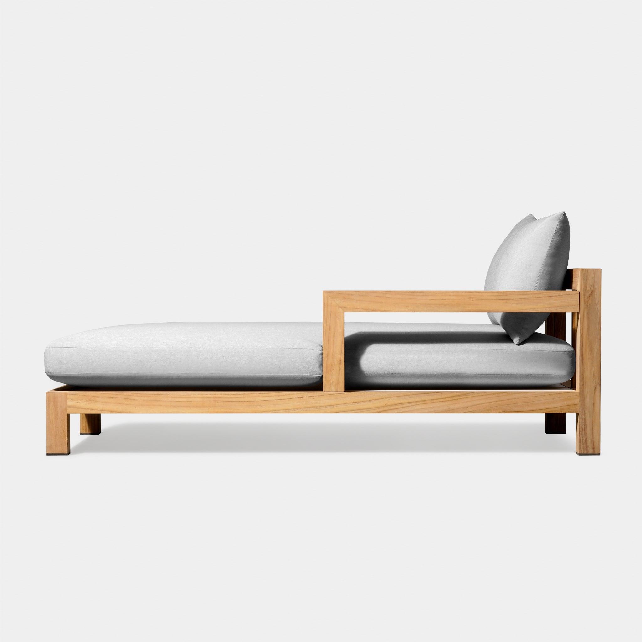 Harbour Pacific Chaise - Teak Natural, Lisos Grafito, Batyline White