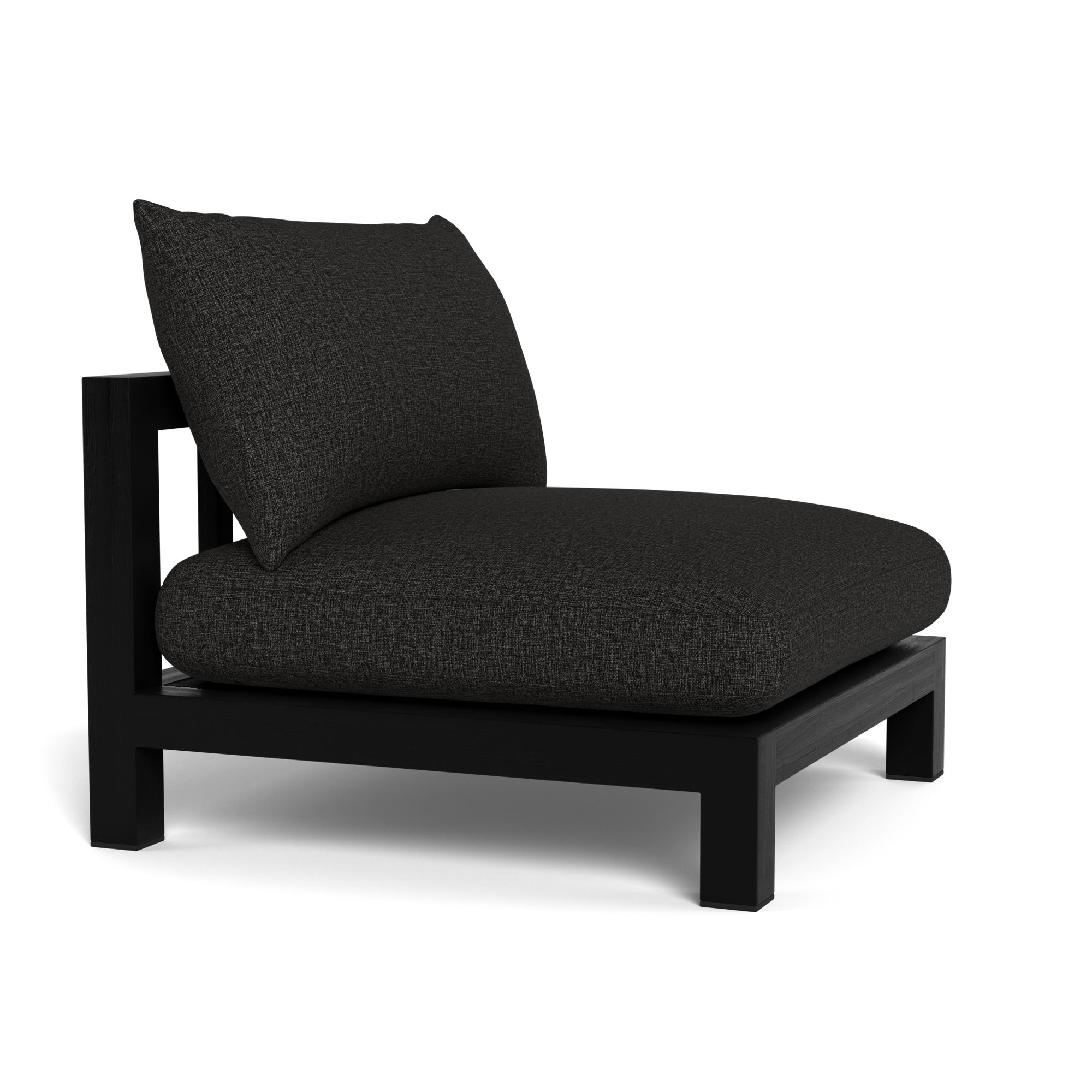 Harbour Pacific Armless Single - Teak Charcoal, Copacabana Midnight, Batyline Black