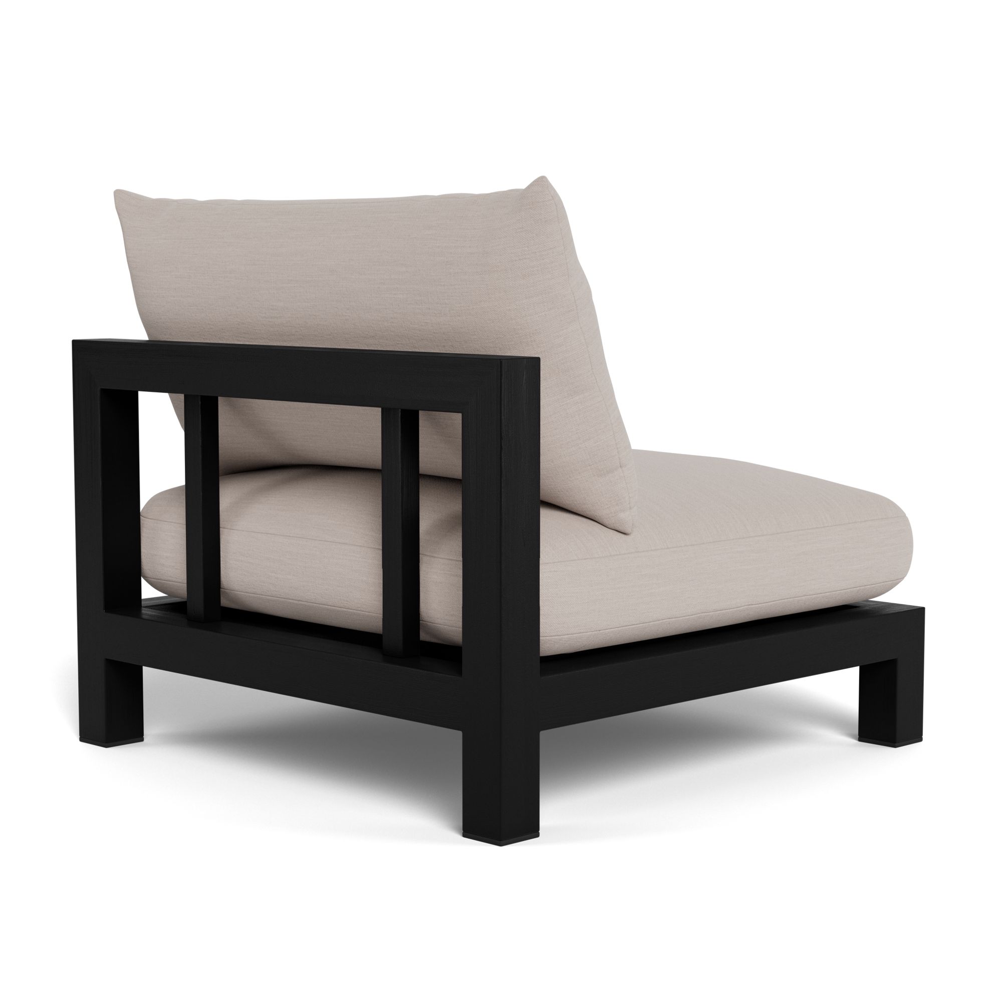 Harbour Pacific Armless Single - Teak Charcoal, Panama Marble, Batyline Black