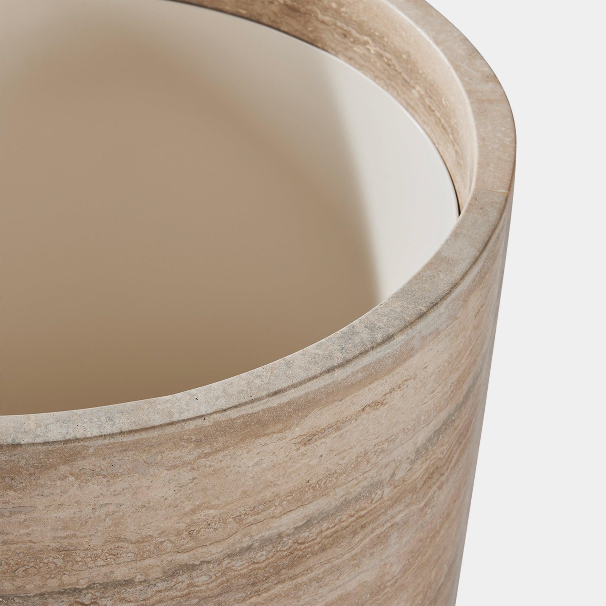 Harbour Stone Planter - 22" Round, \ Travertine Natural